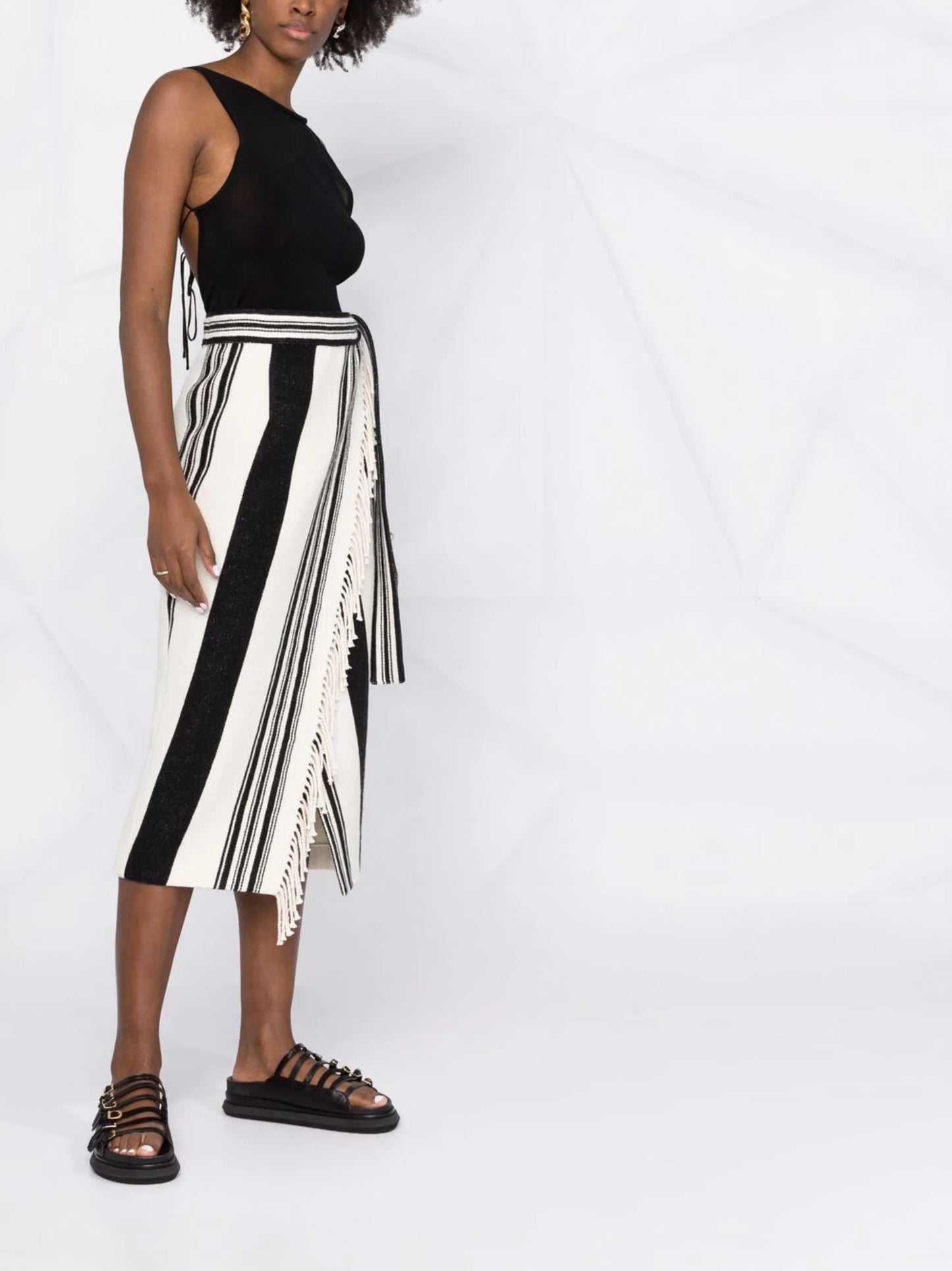striped wrap skirt