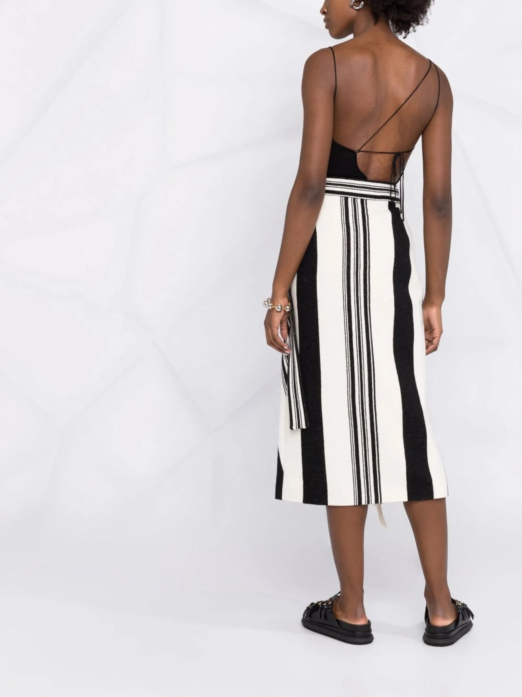 striped wrap skirt