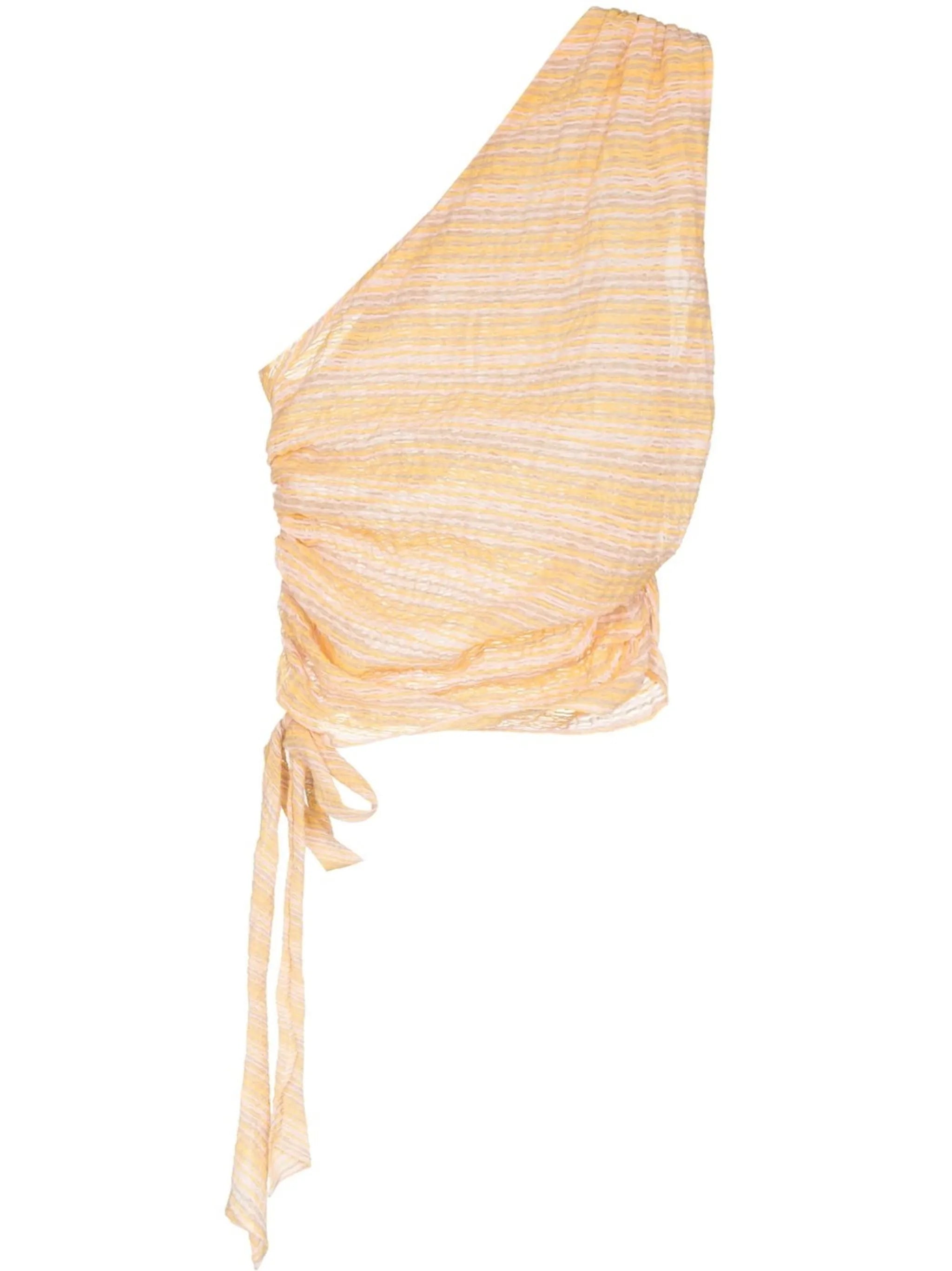 striped asymmetric vest top