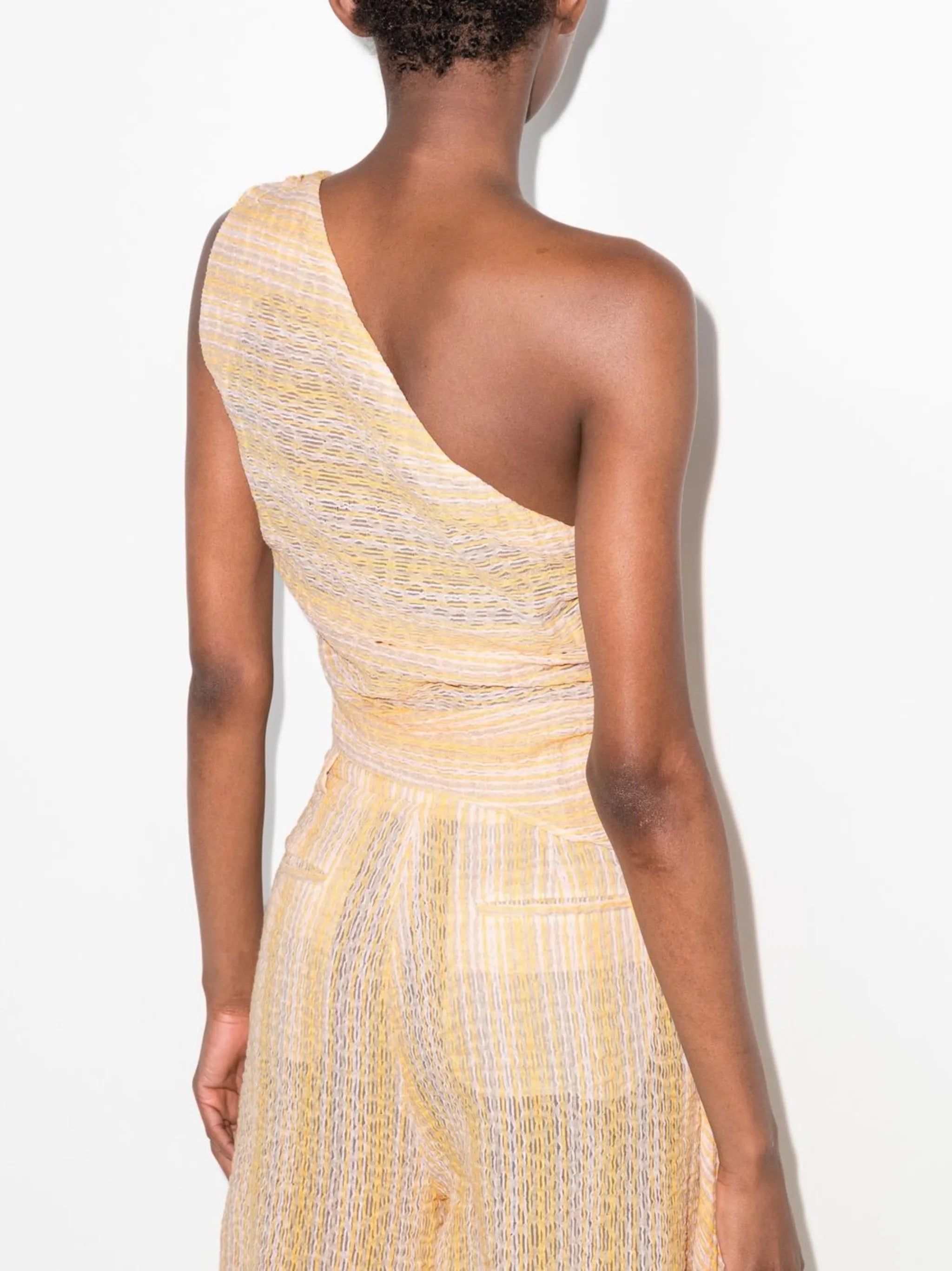 striped asymmetric vest top