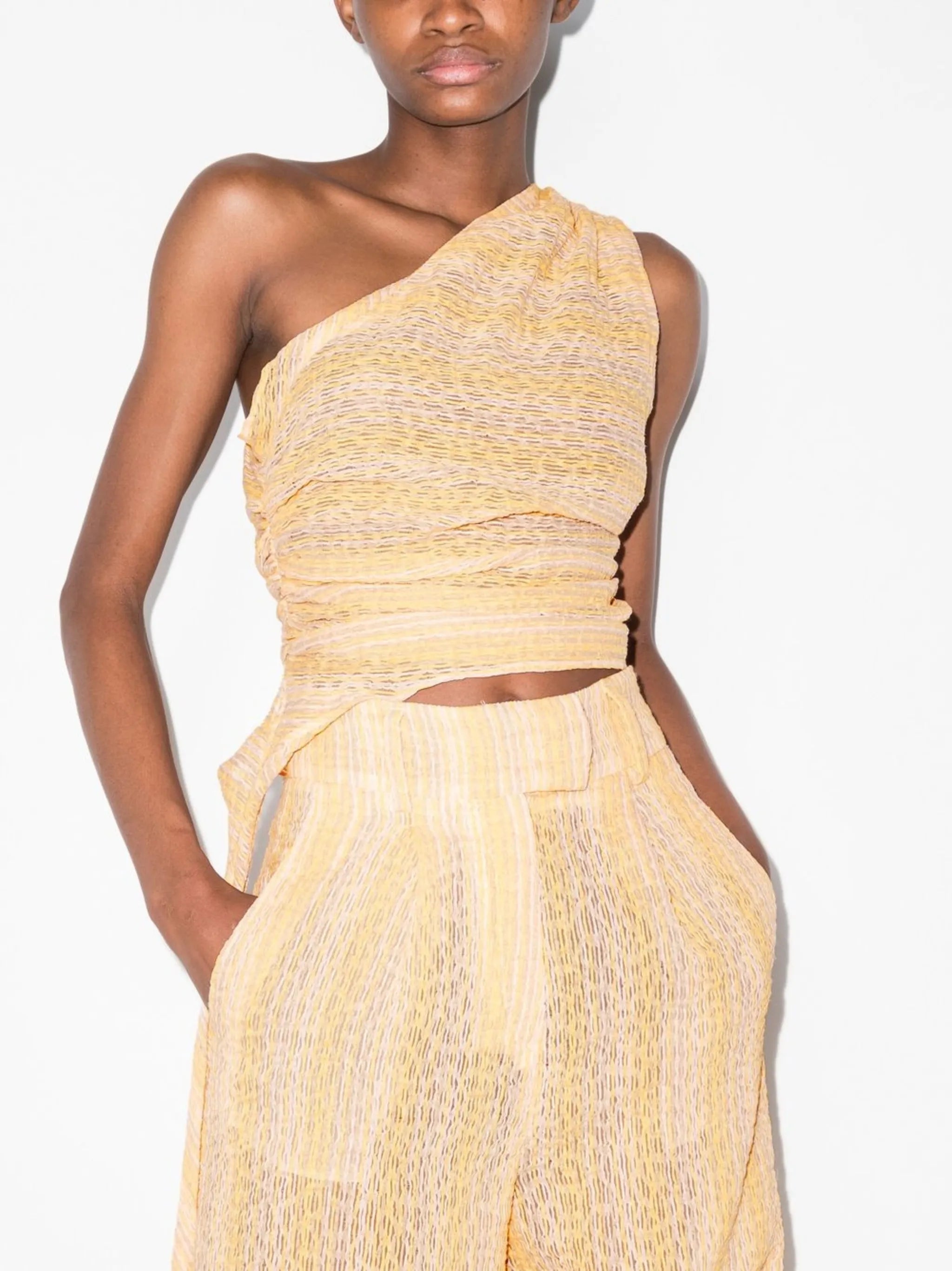 striped asymmetric vest top