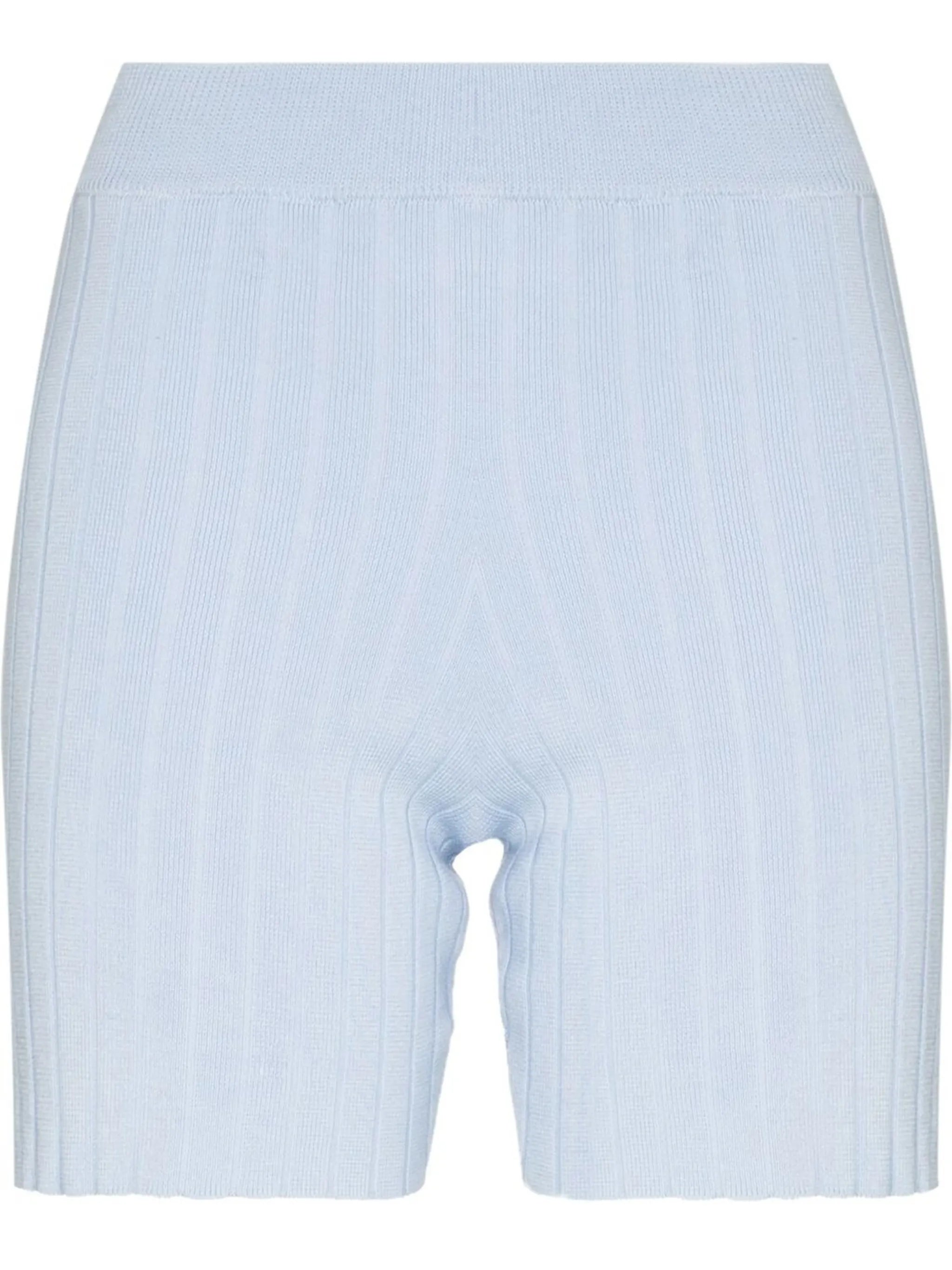 ribbed-knit fitted shorts