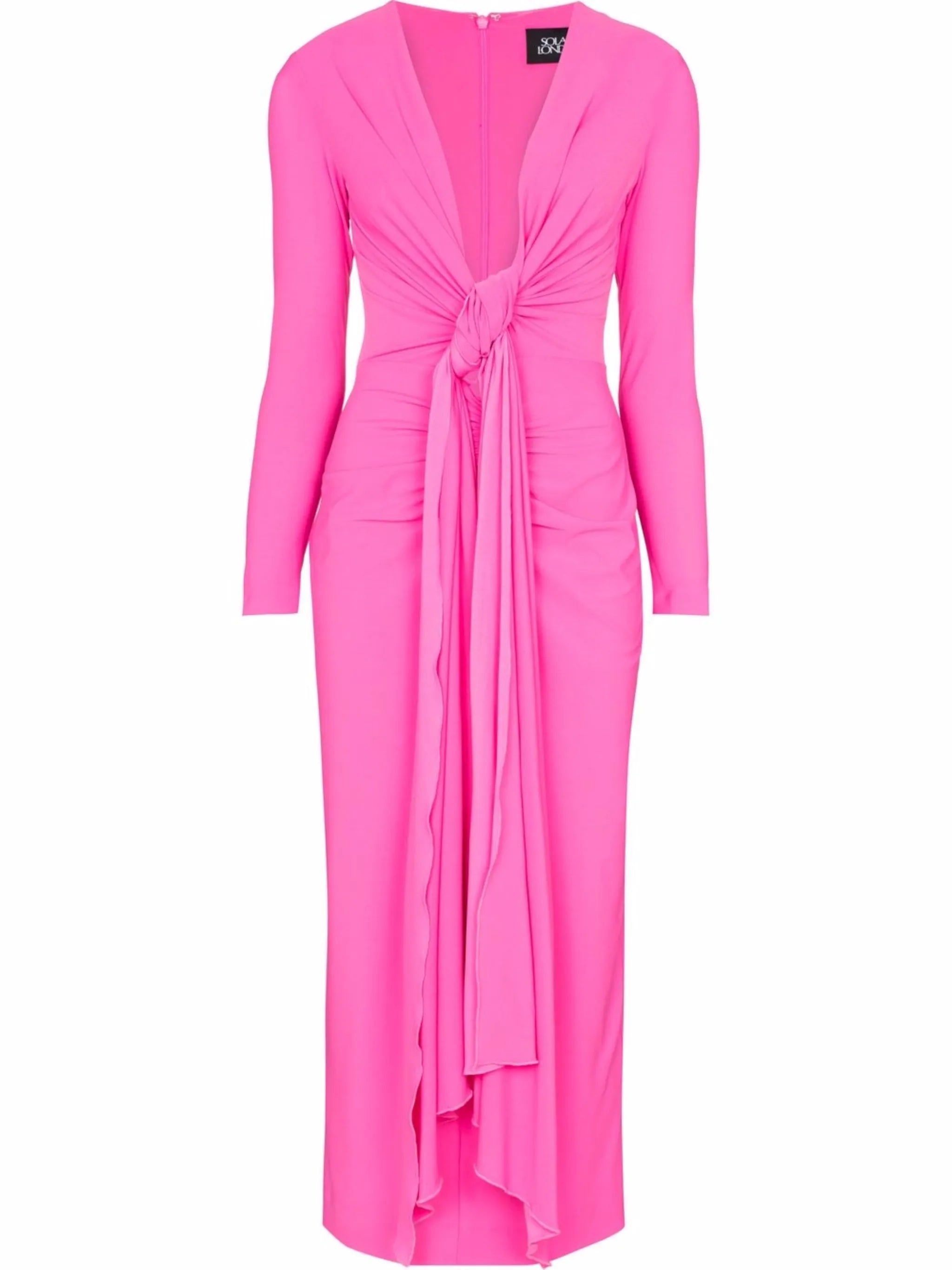 Lorena twisted-front midi dress