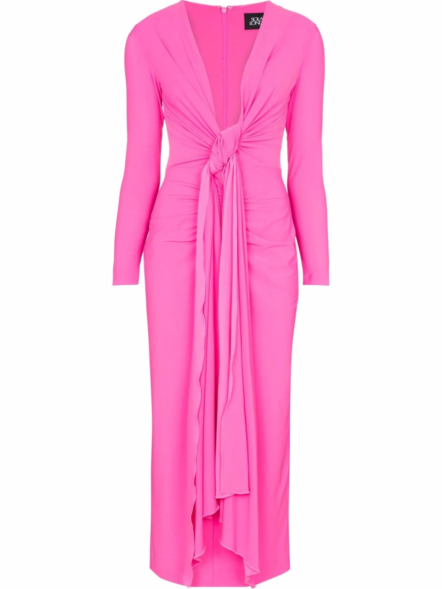Lorena twisted-front midi dress