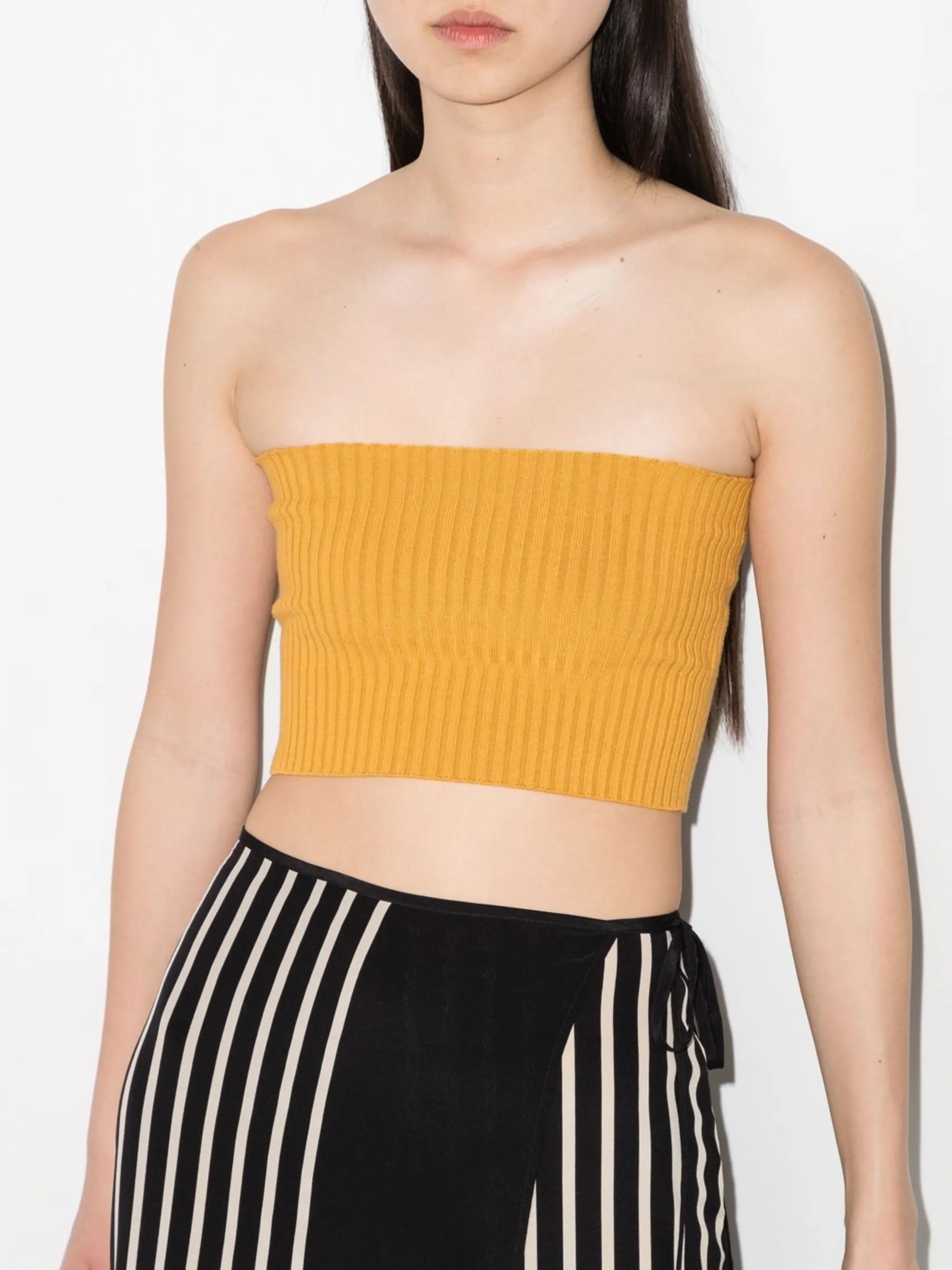 ribbed-knit bandeau top