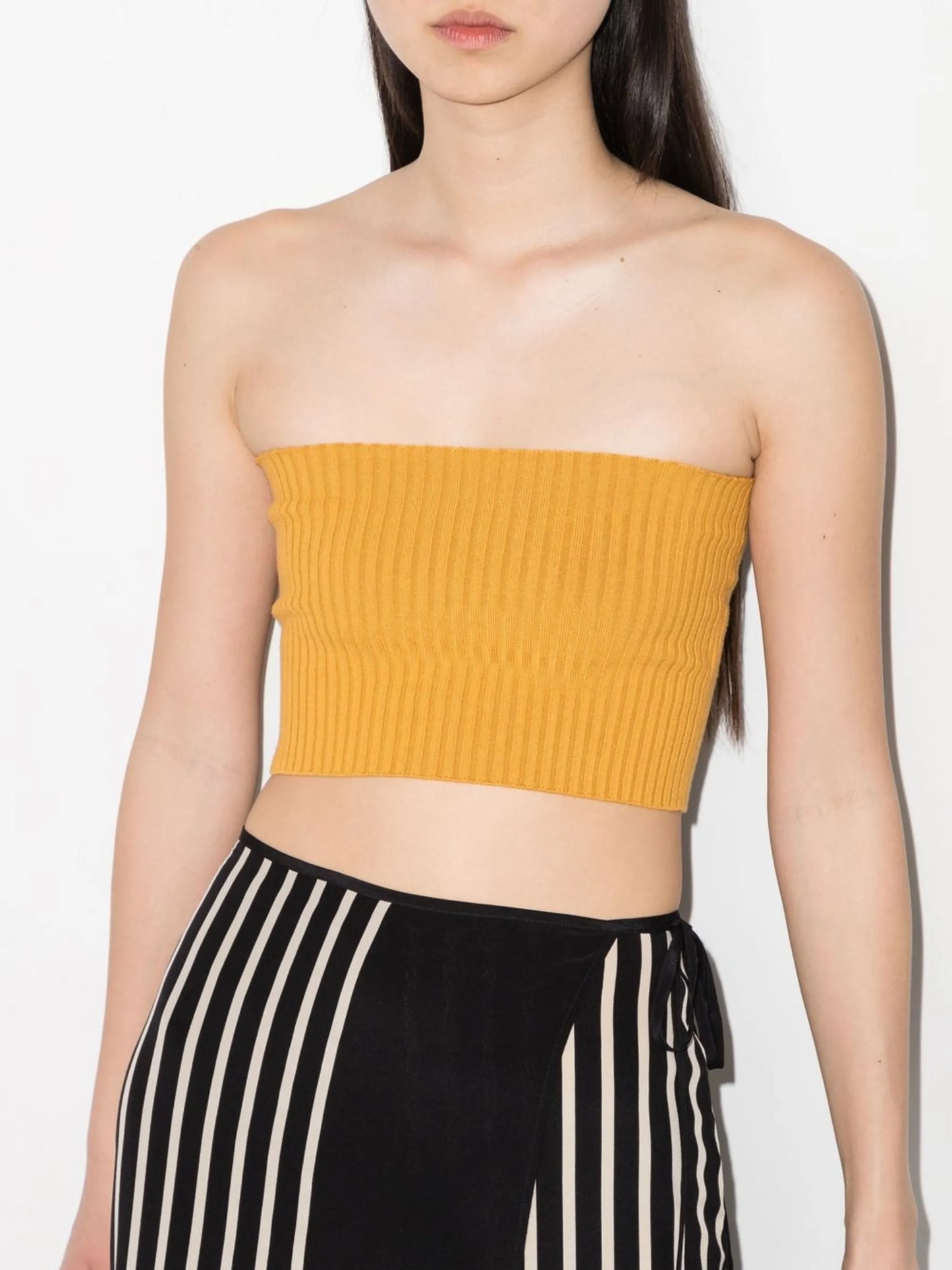 ribbed-knit bandeau top