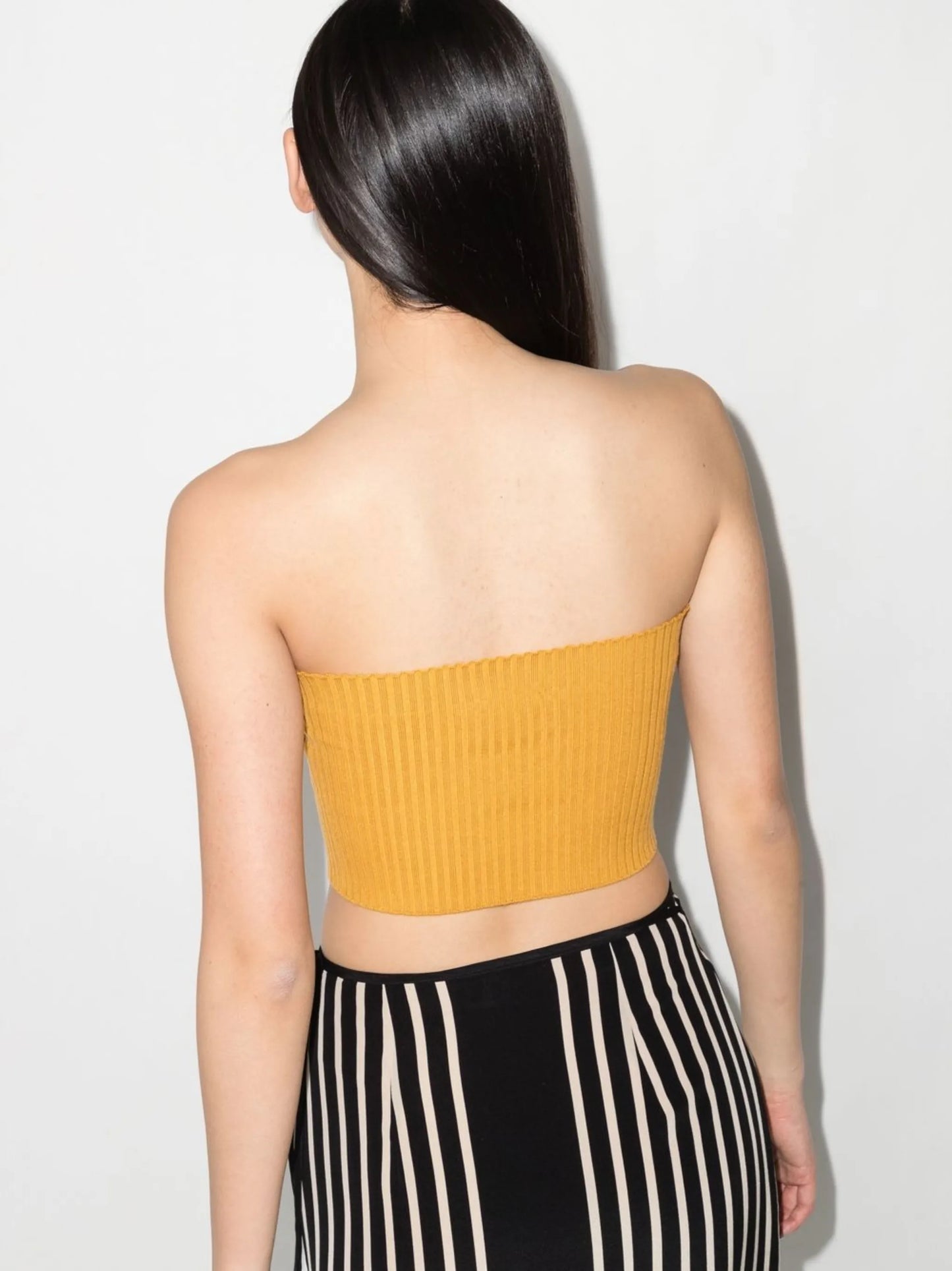 ribbed-knit bandeau top