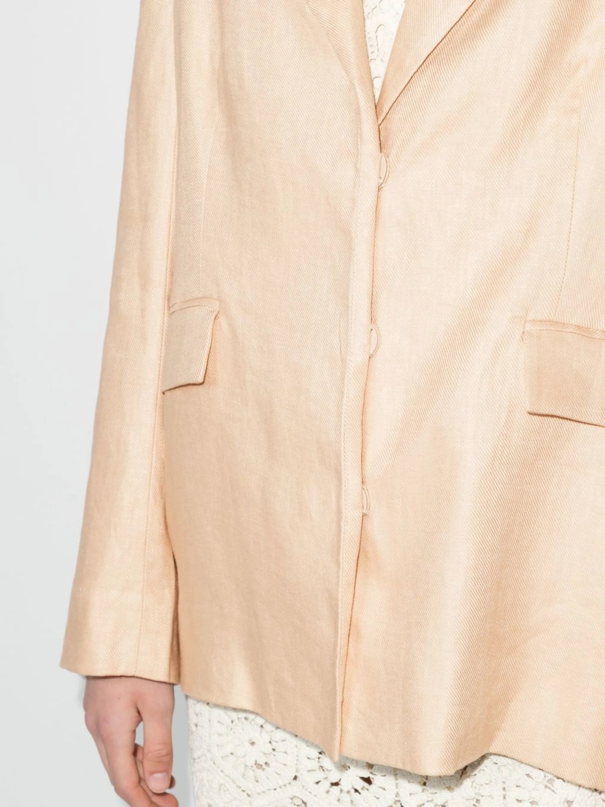 single-breasted linen blazer