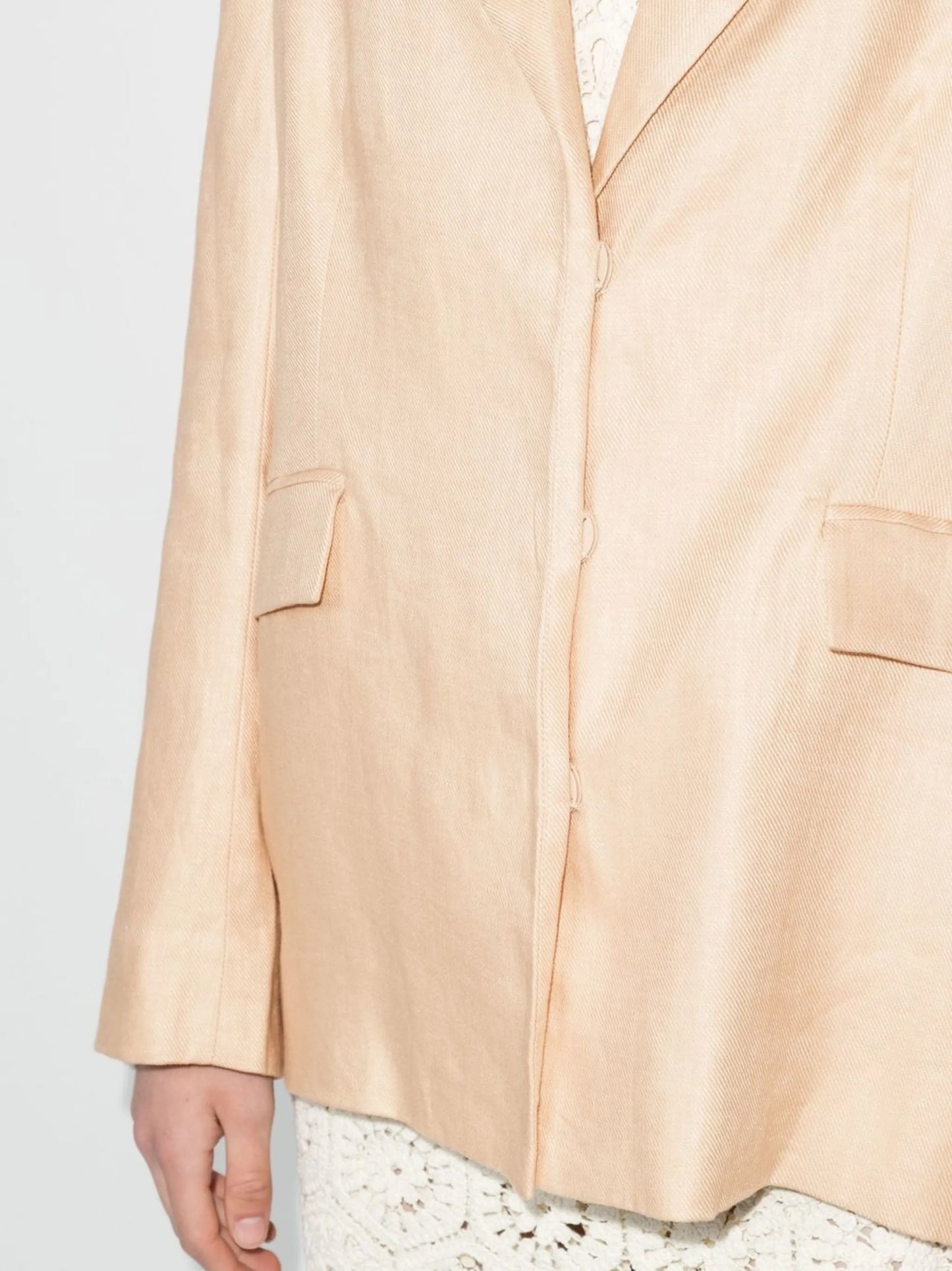 single-breasted linen blazer