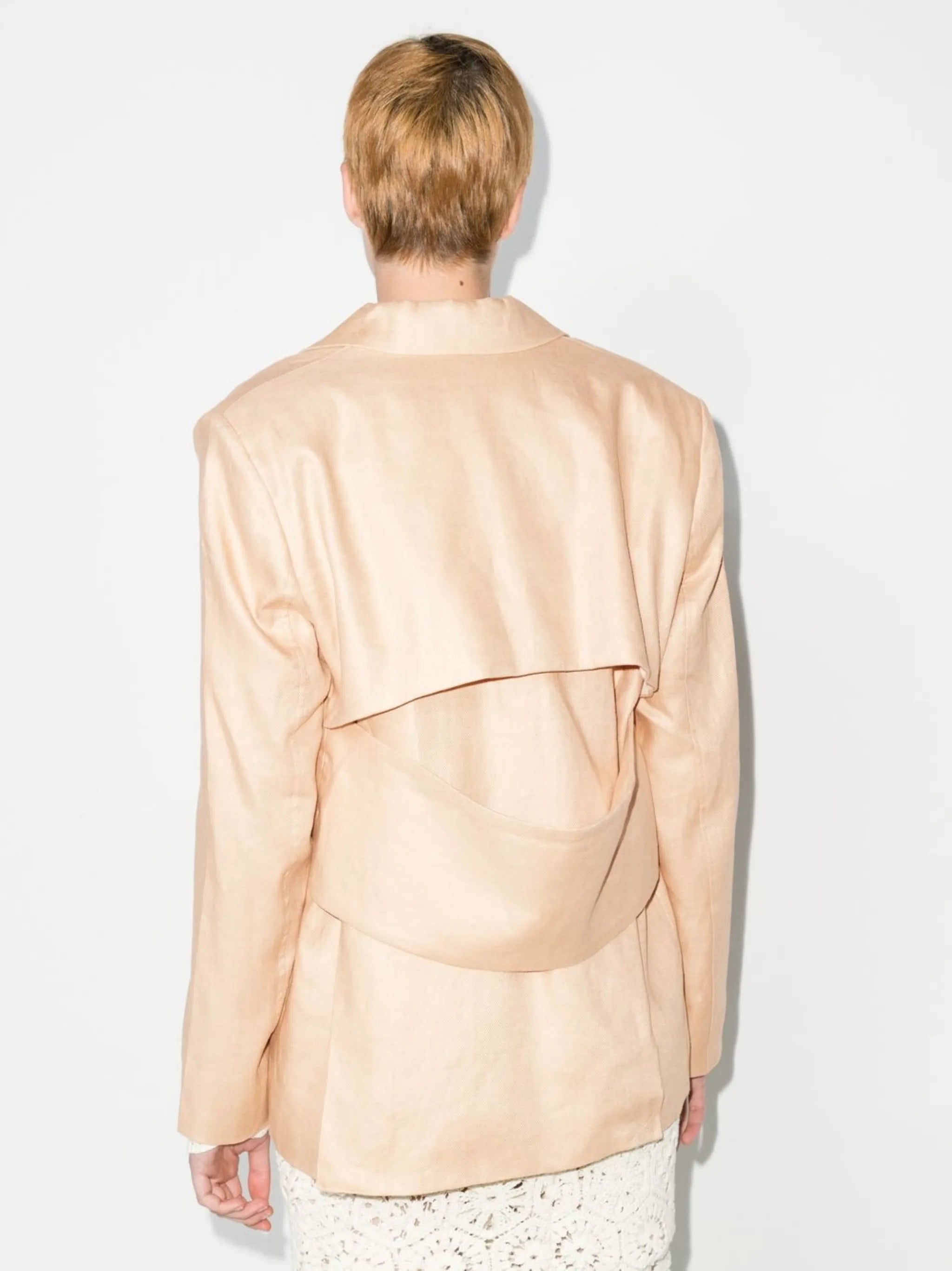 single-breasted linen blazer