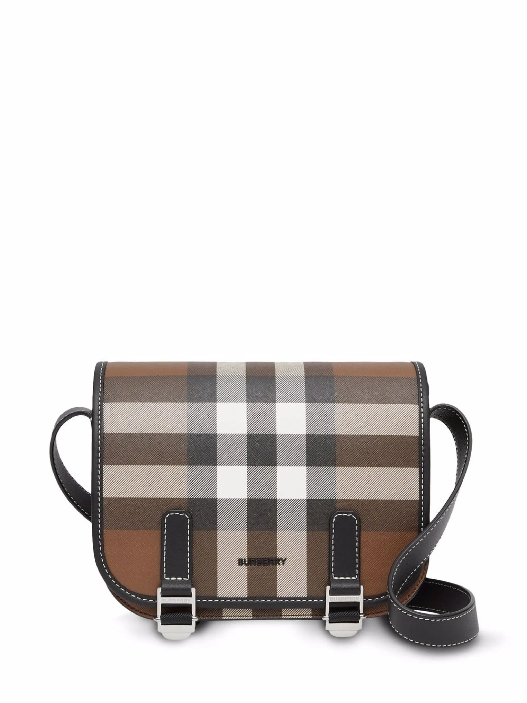 check-print messenger bag
