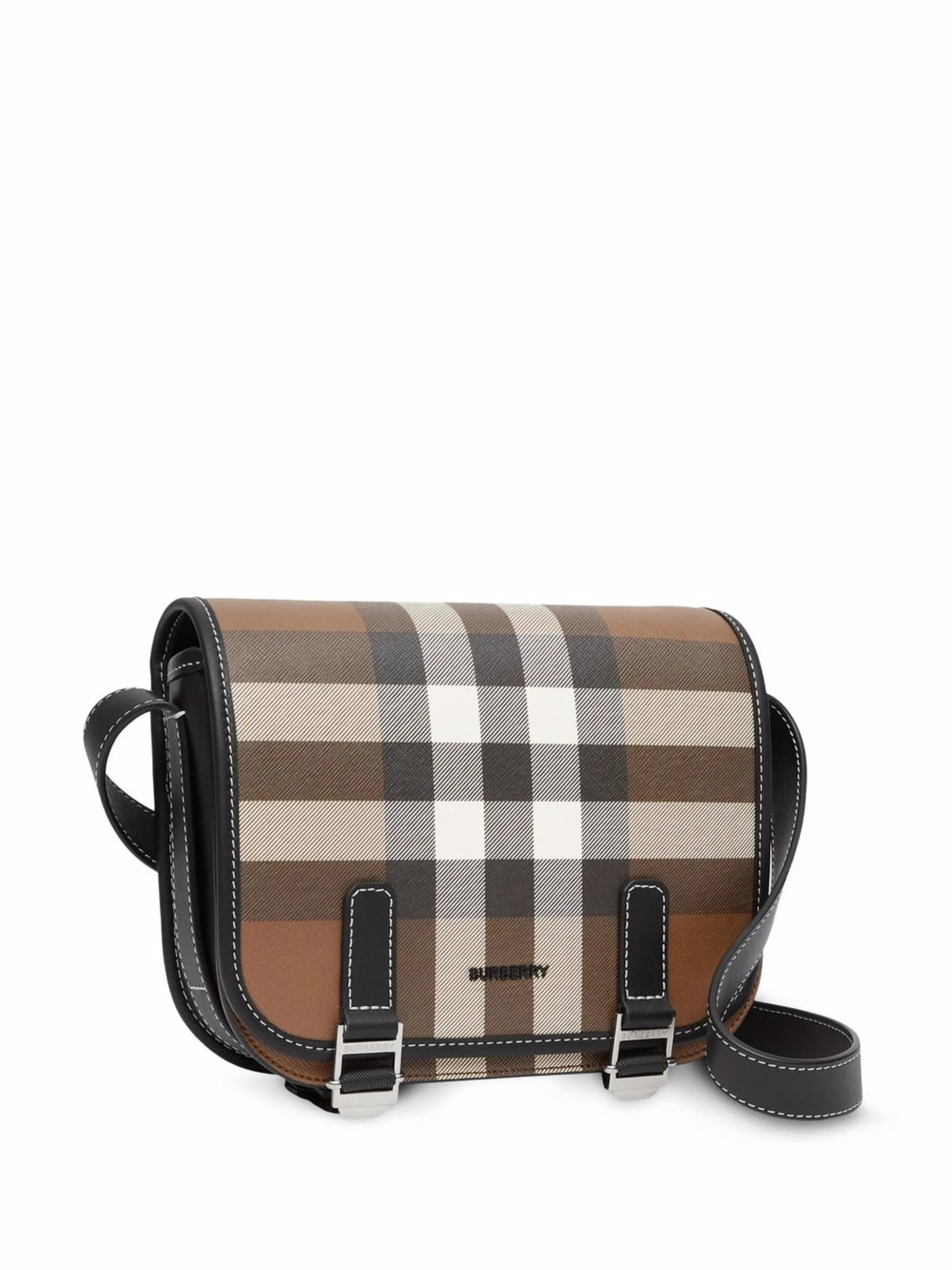 check-print messenger bag