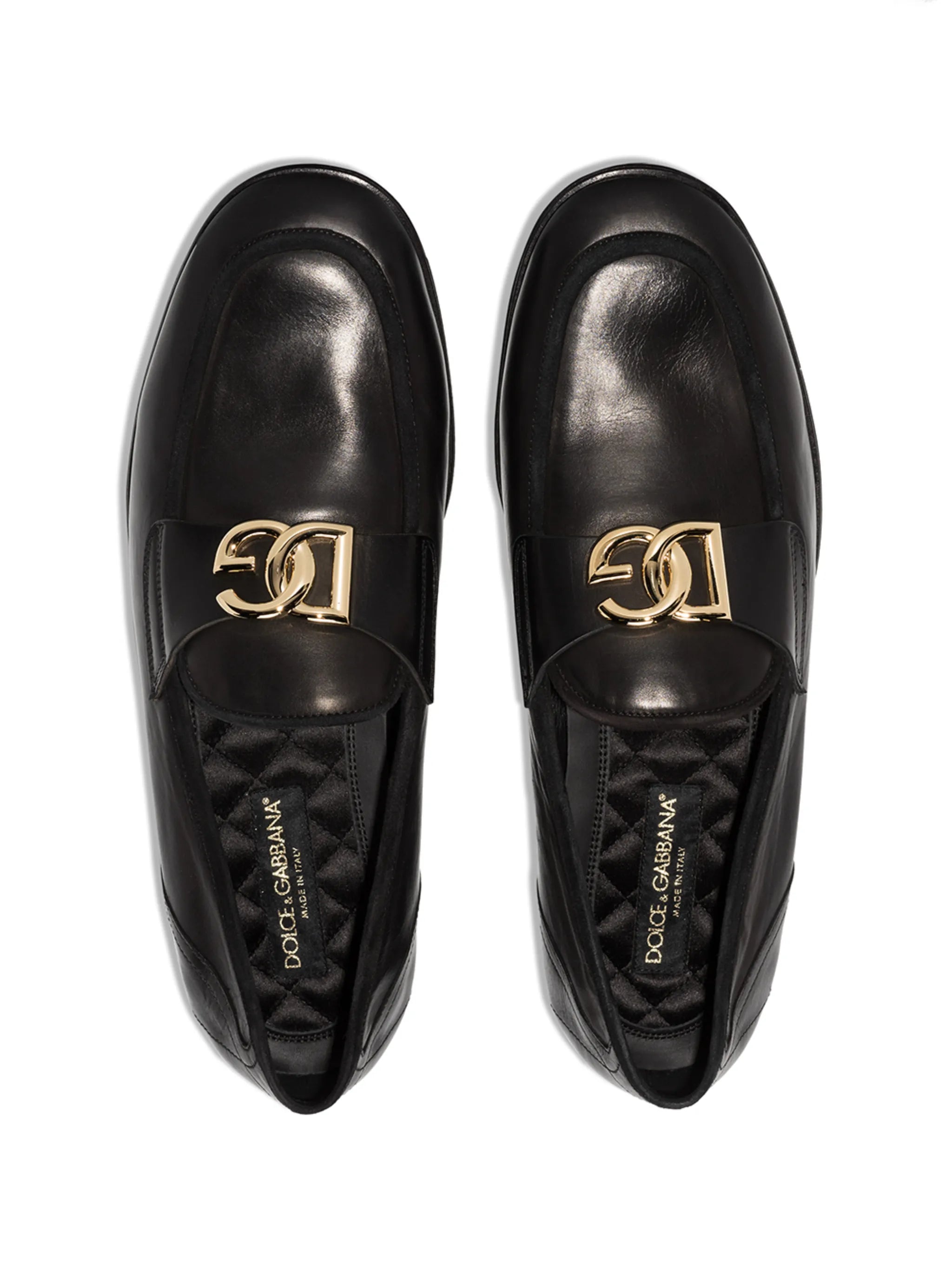 Interlocking DG-plaque leather loafers