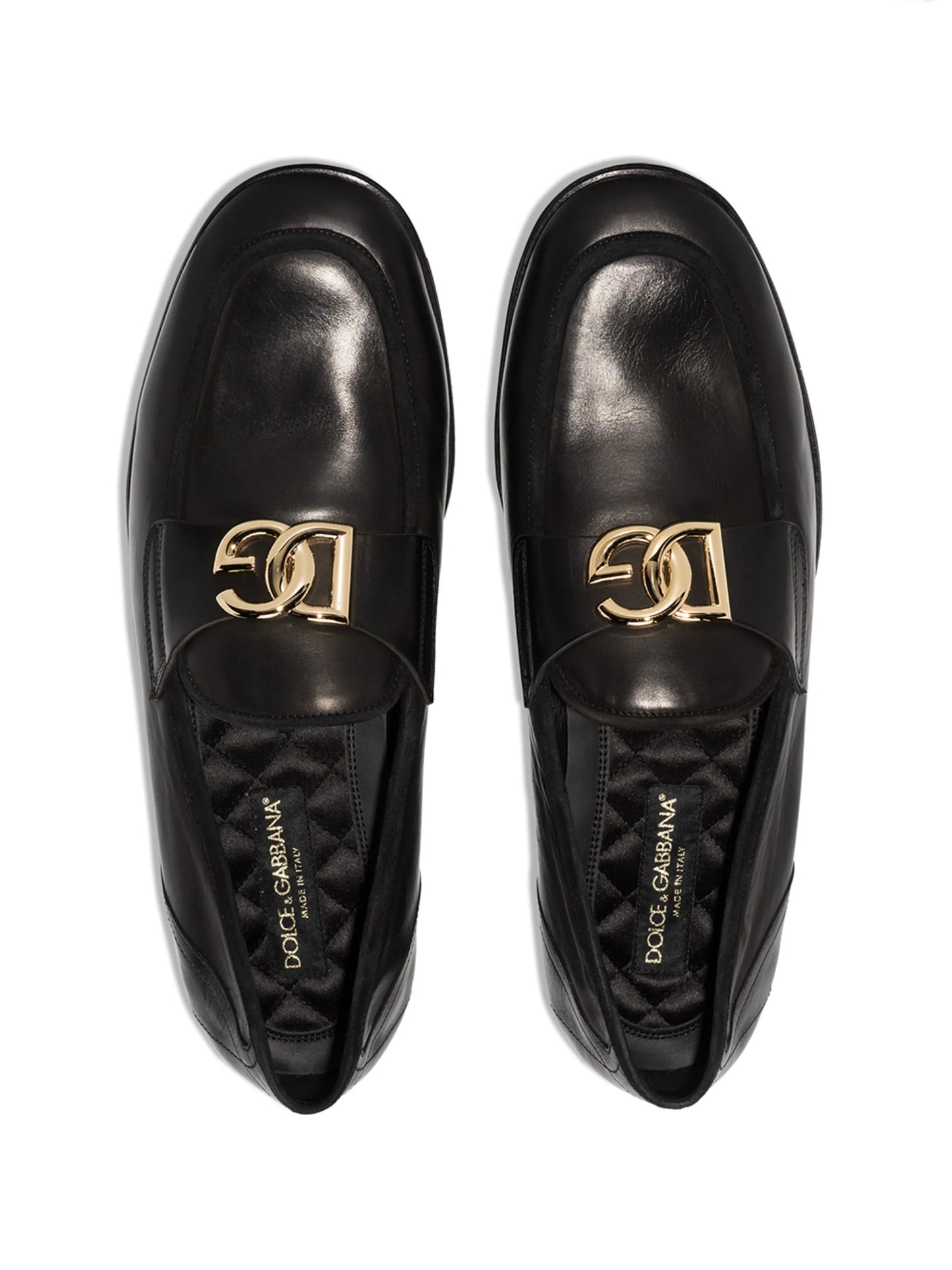 Interlocking DG-plaque leather loafers