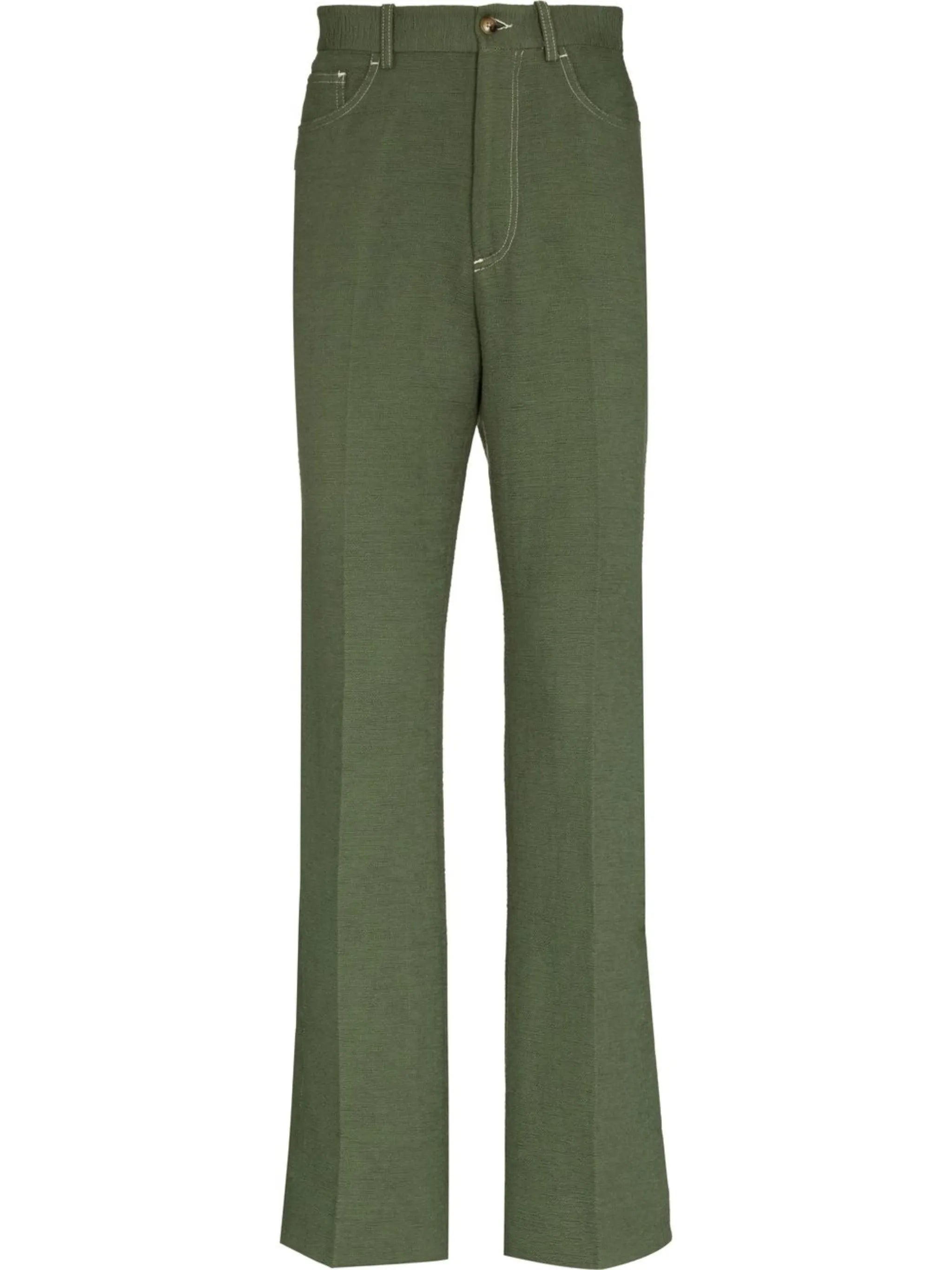 embroidered-logo flared trousers