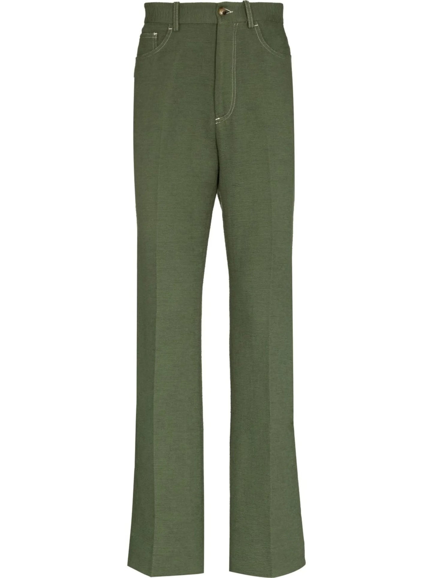 embroidered-logo flared trousers