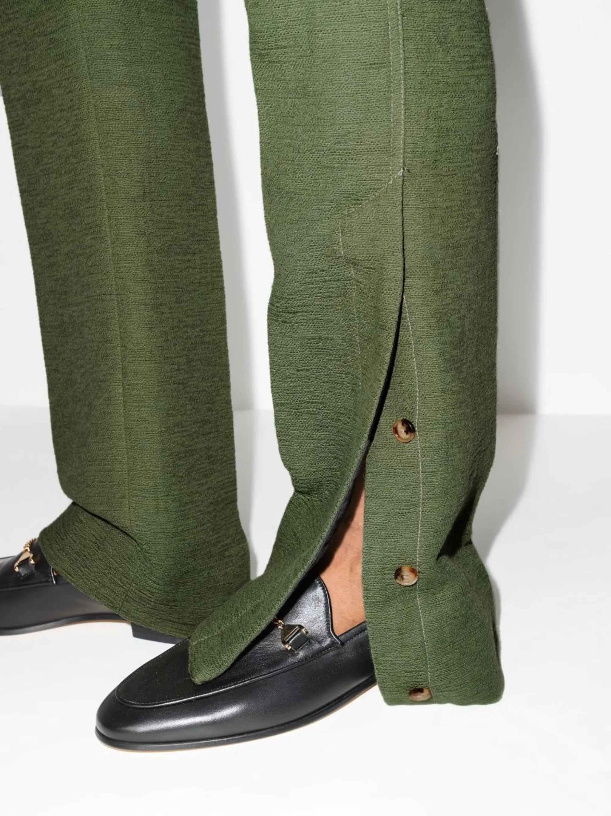 embroidered-logo flared trousers