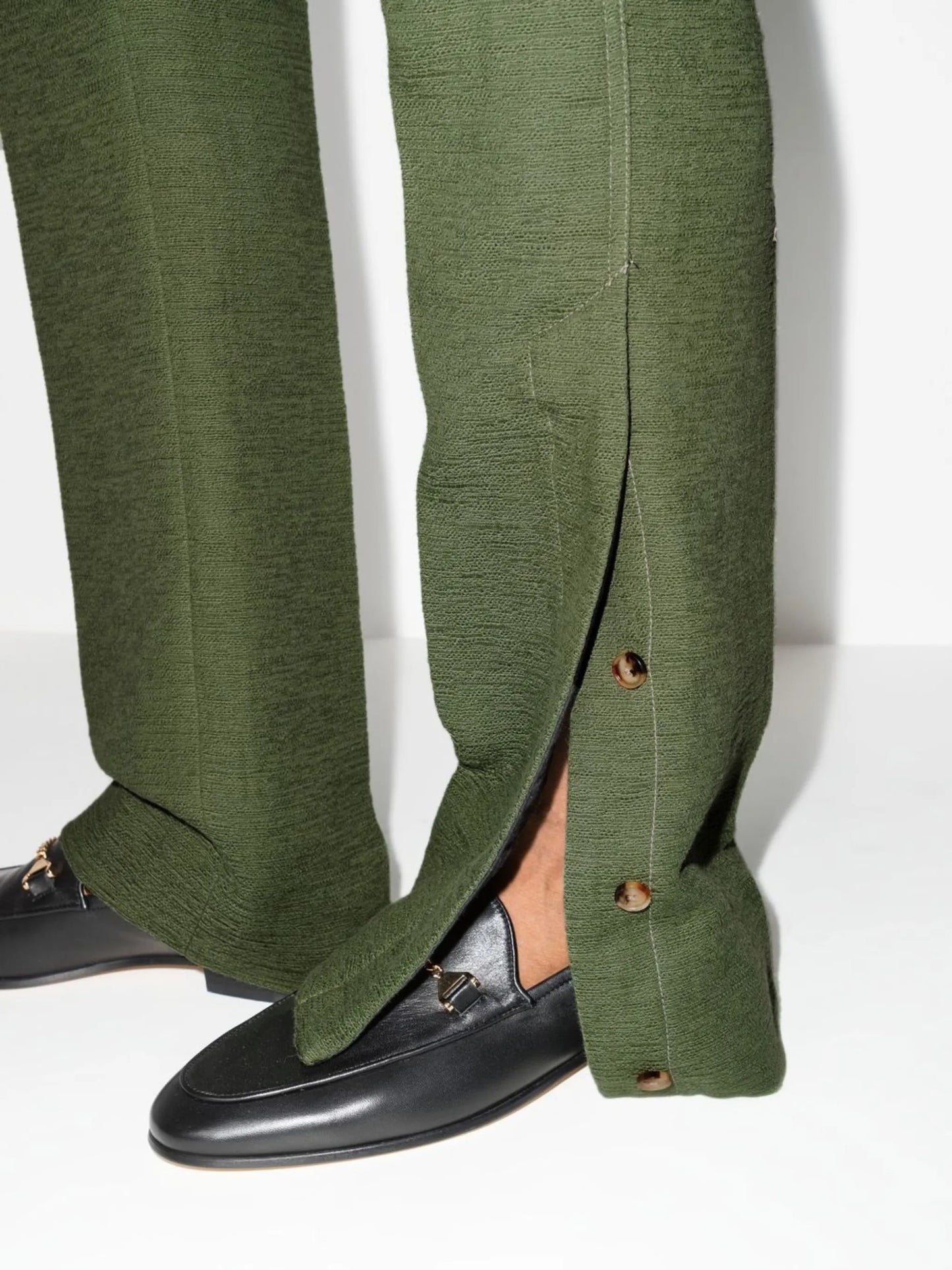 embroidered-logo flared trousers