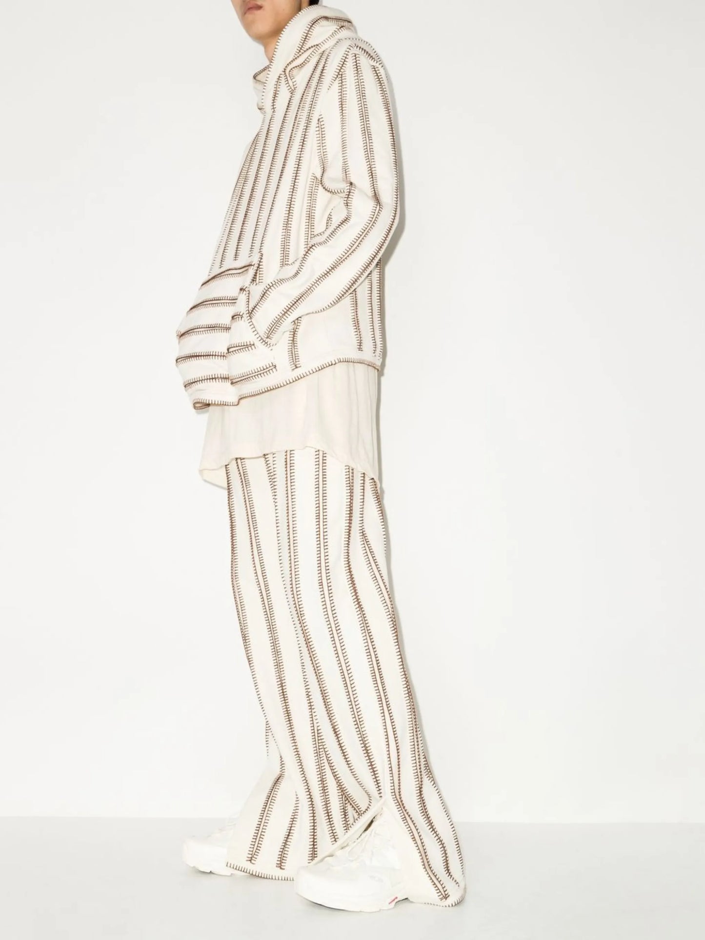 flared striped track pants