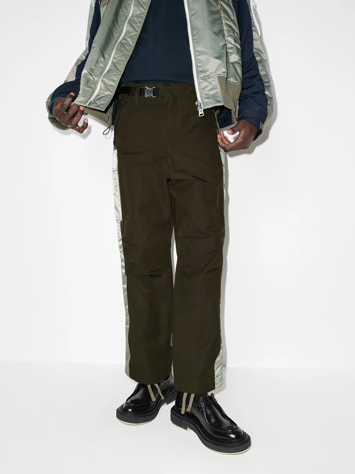 belted cargo-style trousers