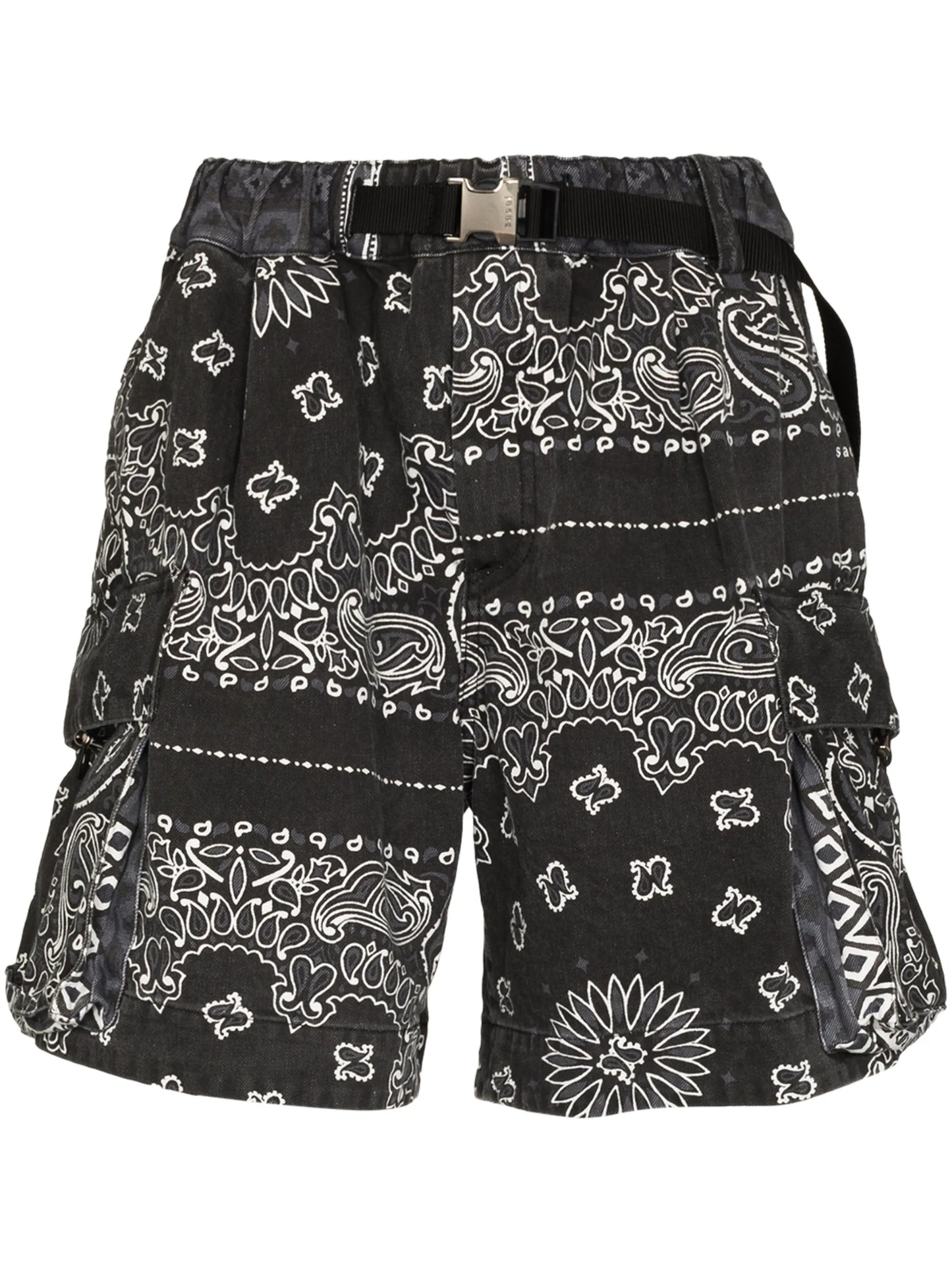 bandana-print belted bermuda shorts