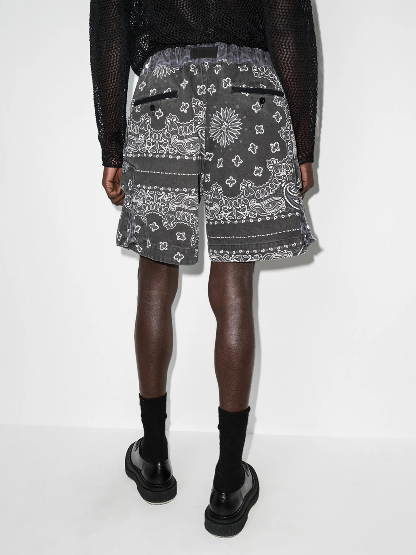 bandana-print belted bermuda shorts