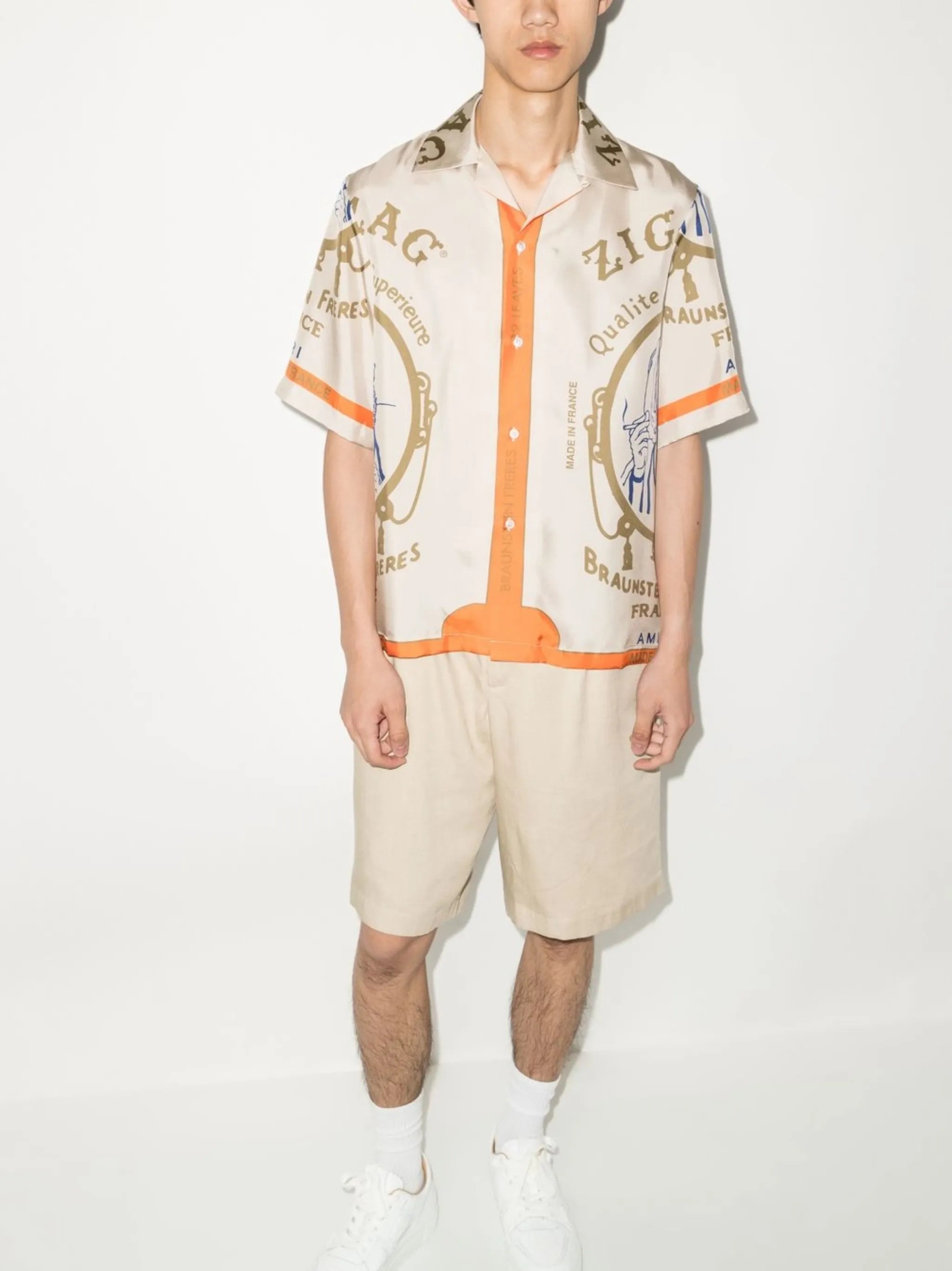 x Zig-Zag graphic-print silk shirt