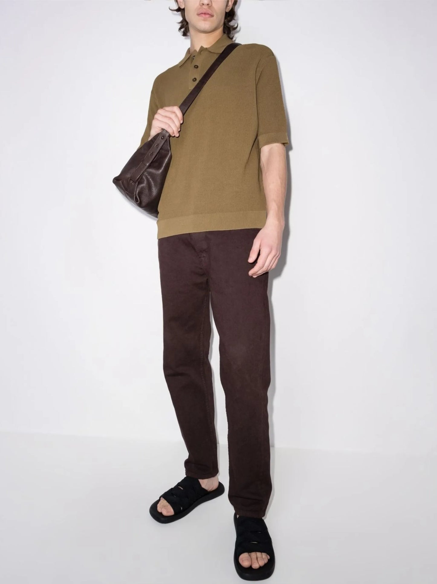 Raoul waffle-knit polo shirt