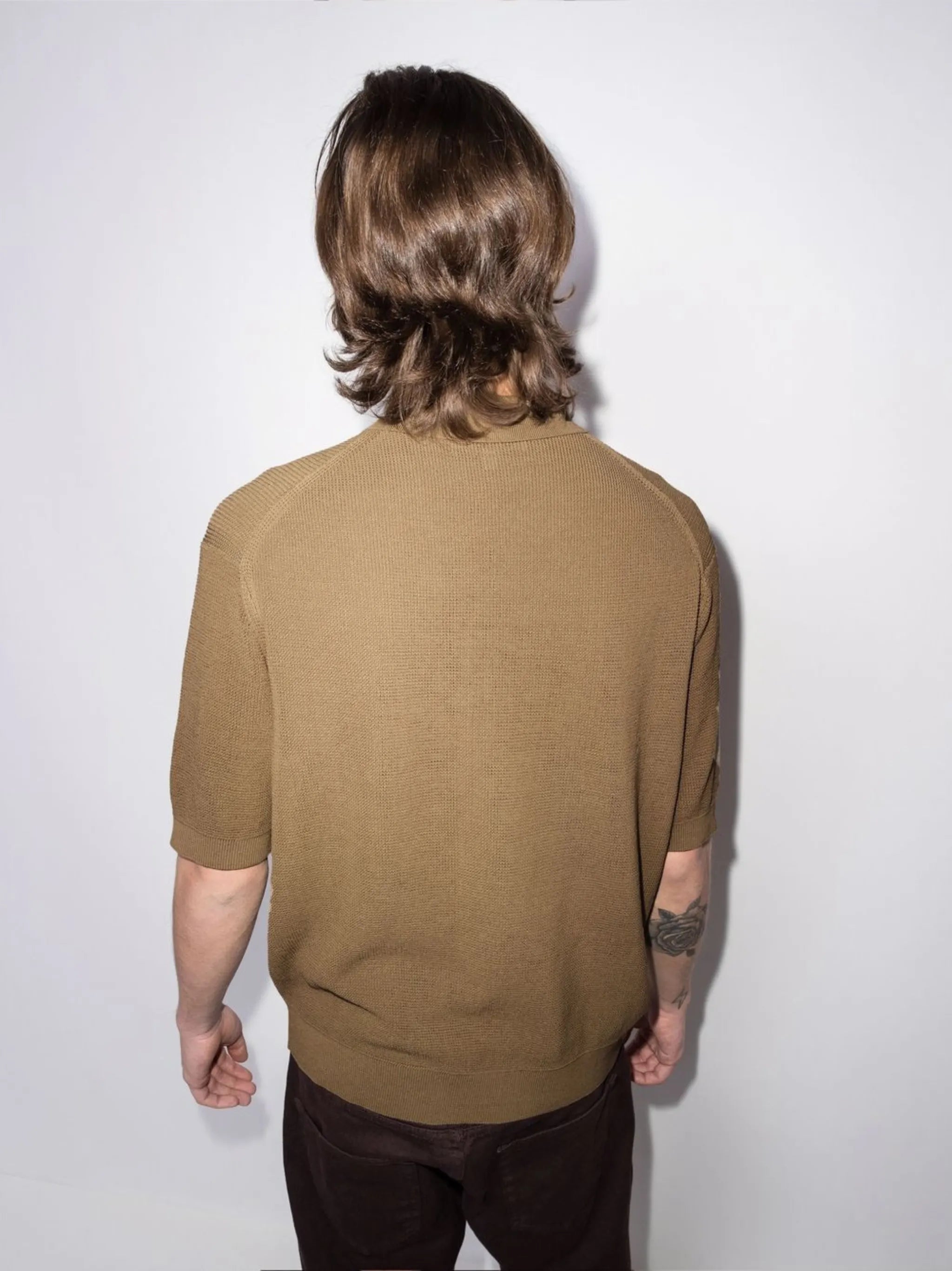 Raoul waffle-knit polo shirt
