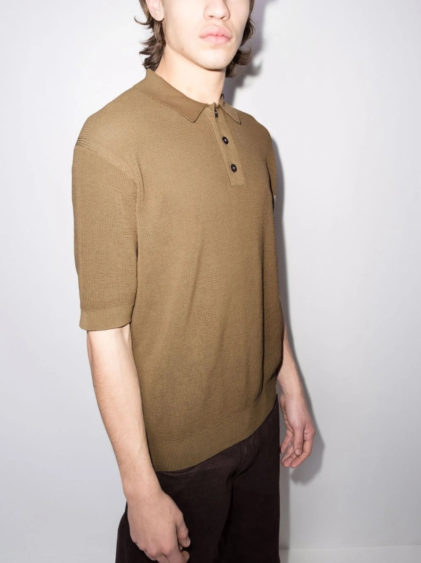 Raoul waffle-knit polo shirt