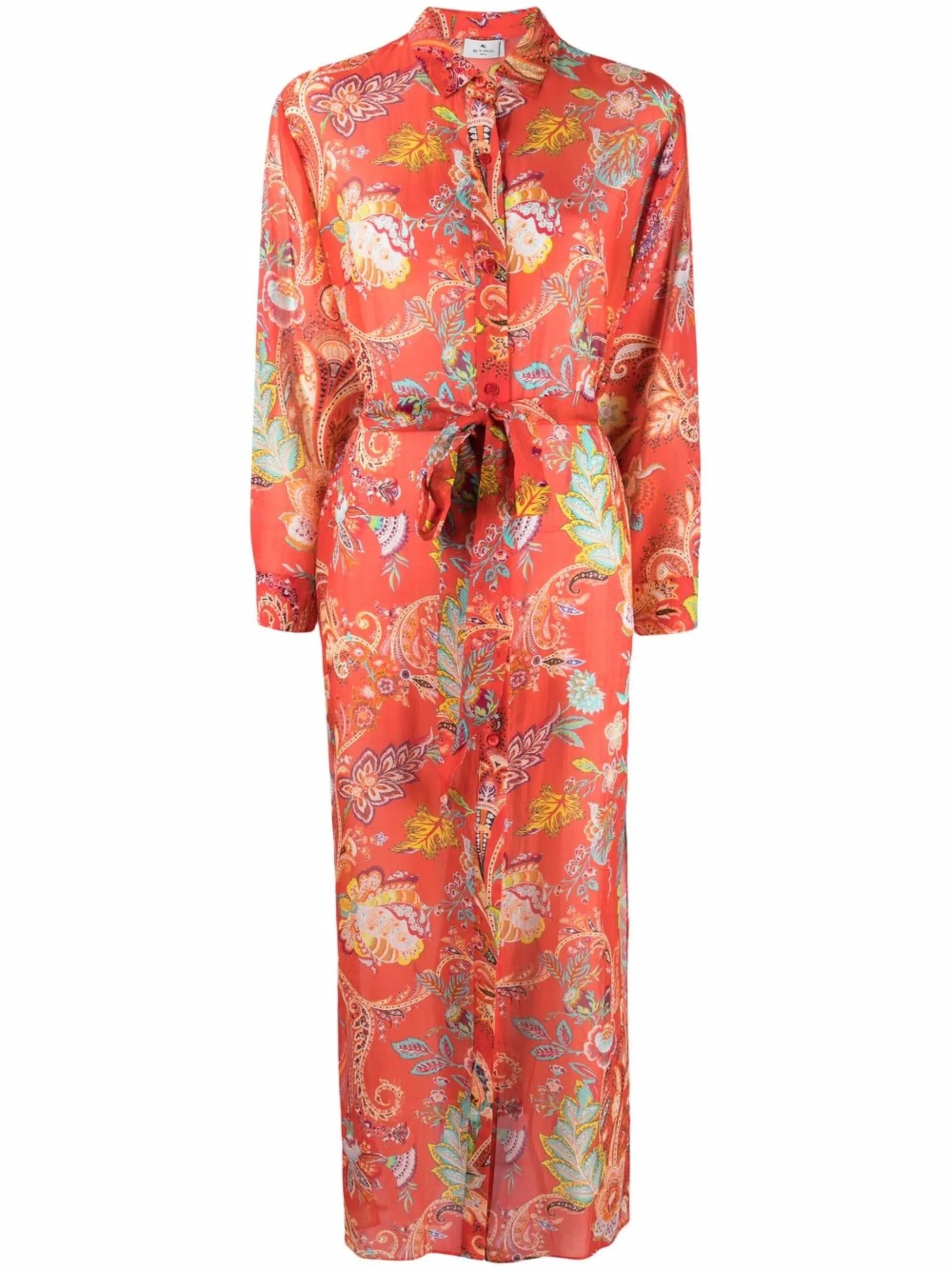graphic-print long-sleeve dress