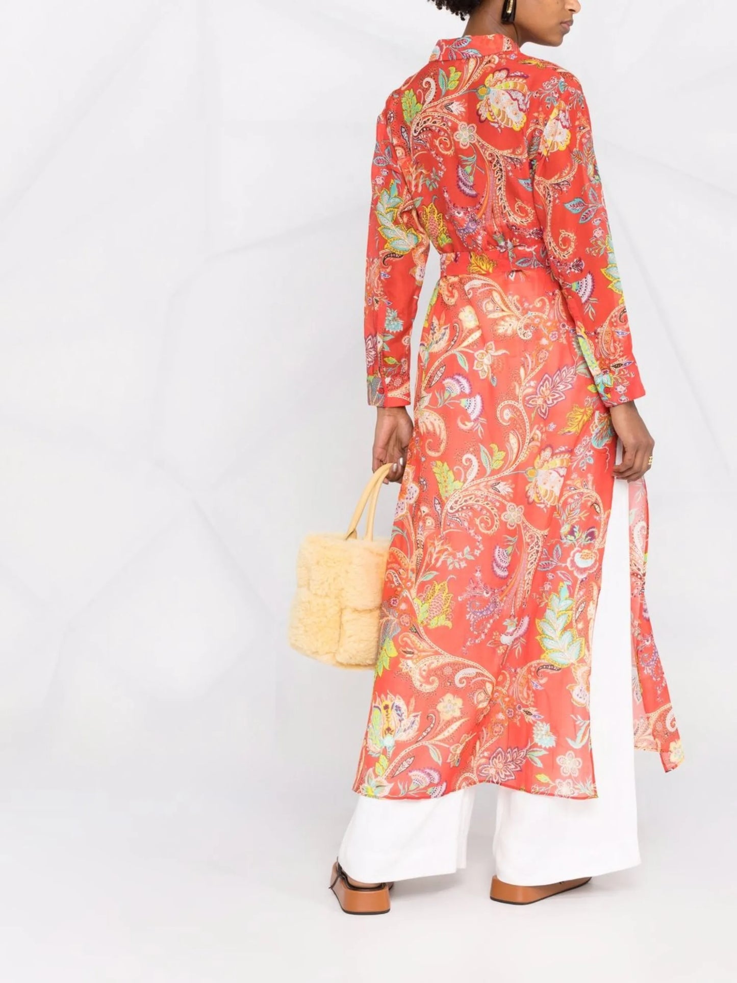 graphic-print long-sleeve dress