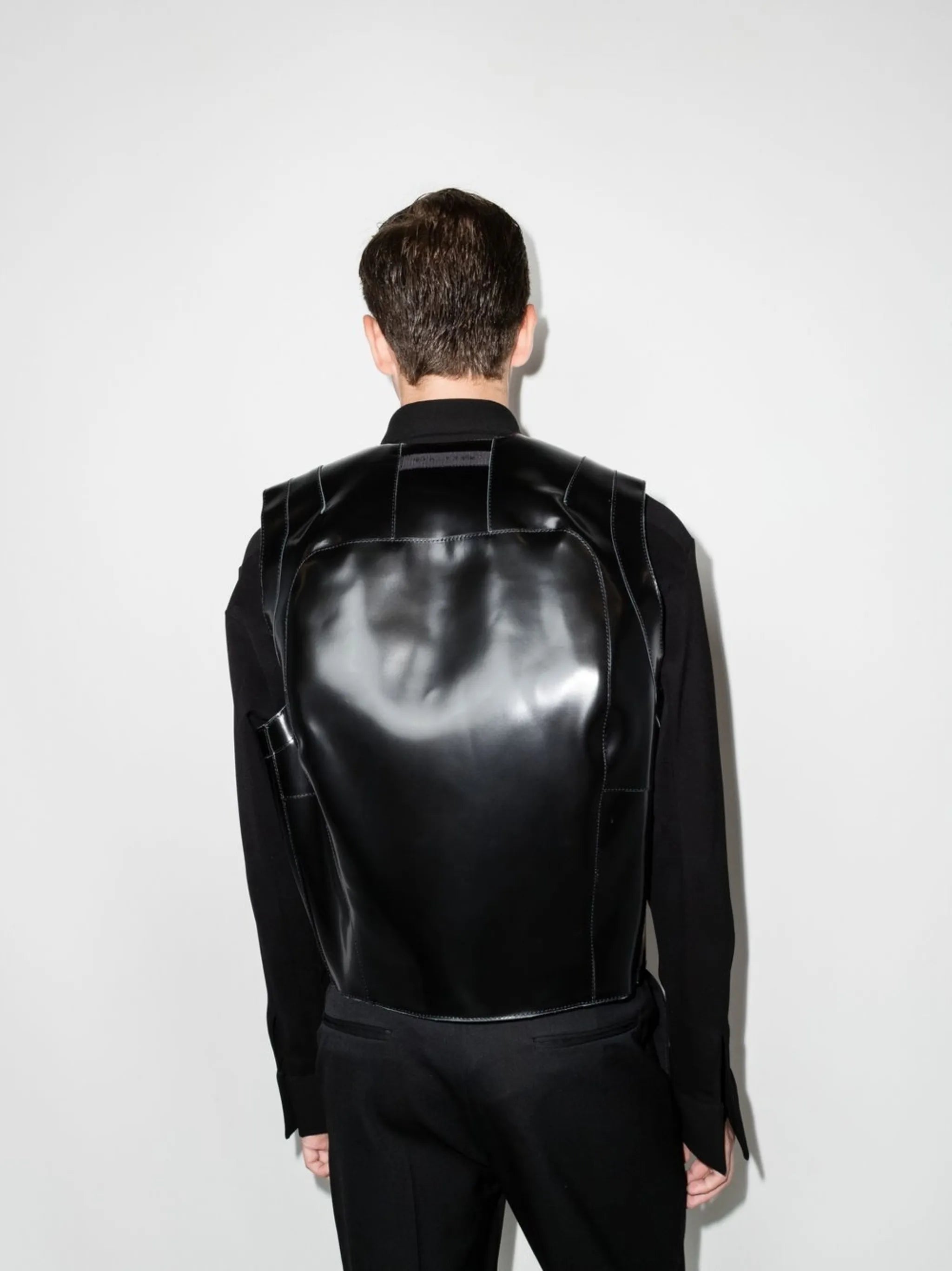 zip-up leather vest