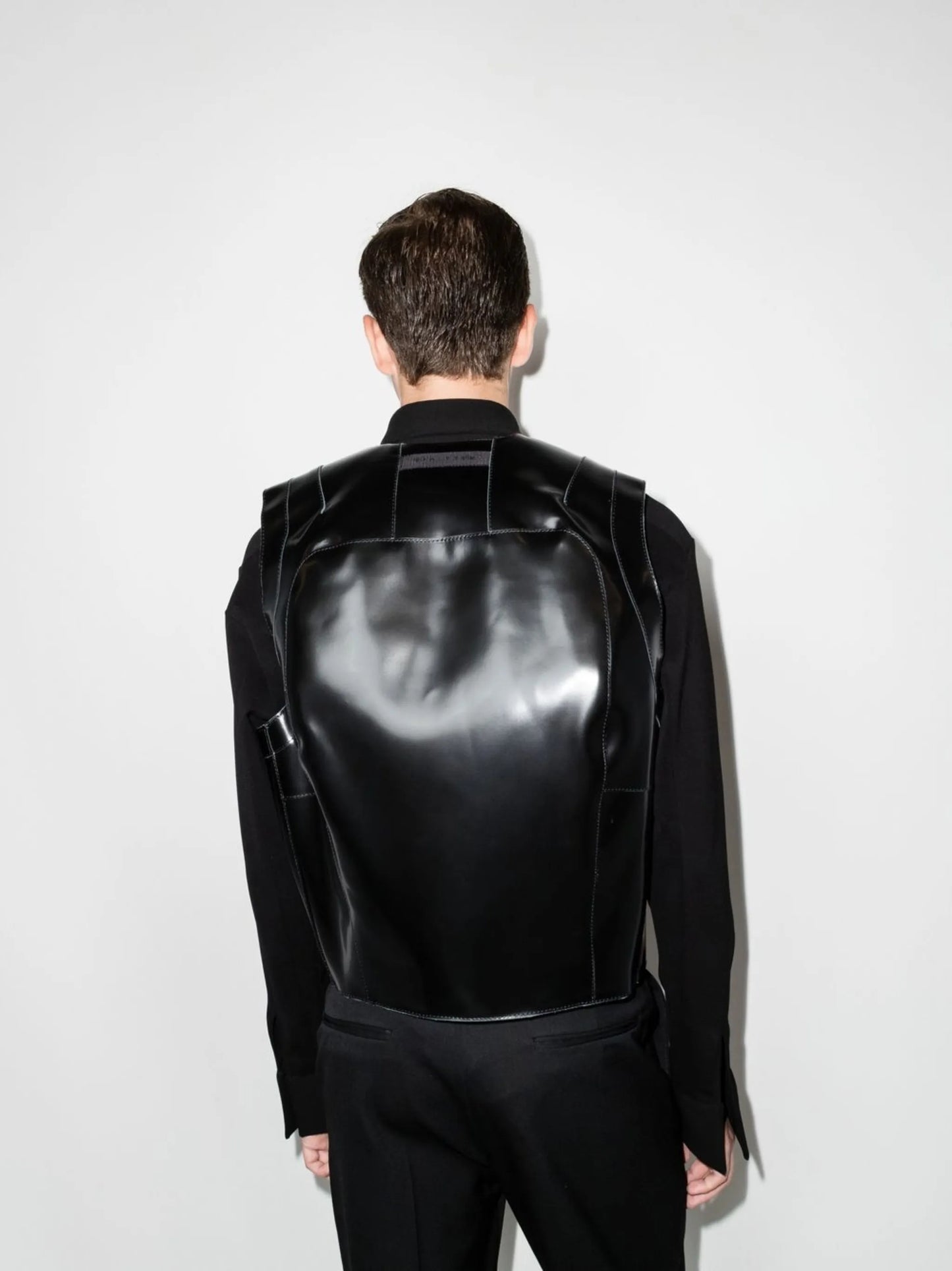 zip-up leather vest