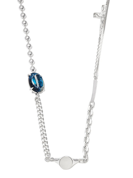 mix chain cross-detail necklace