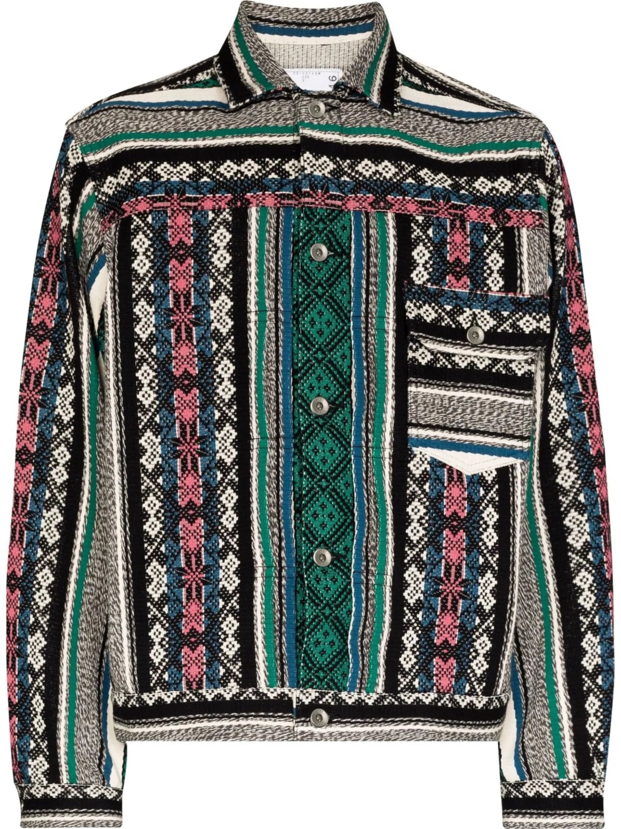 patchwork jacquard jacket