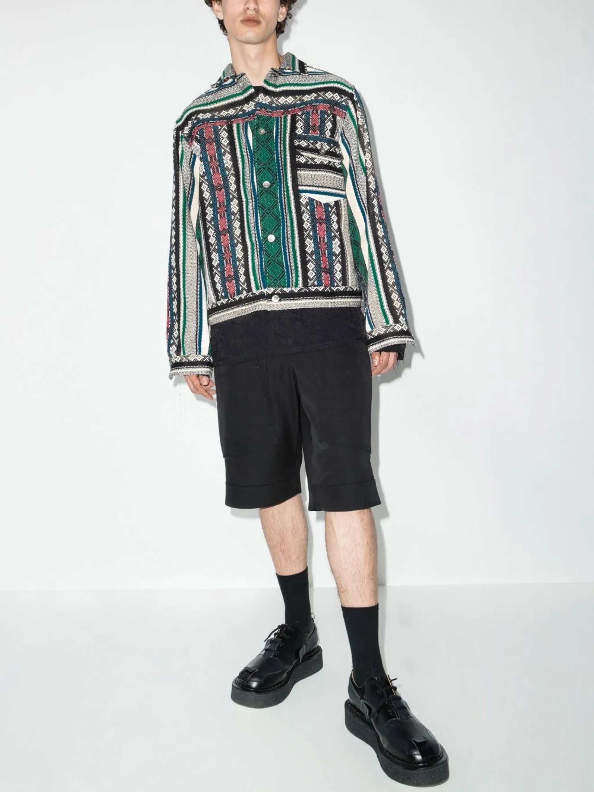 patchwork jacquard jacket