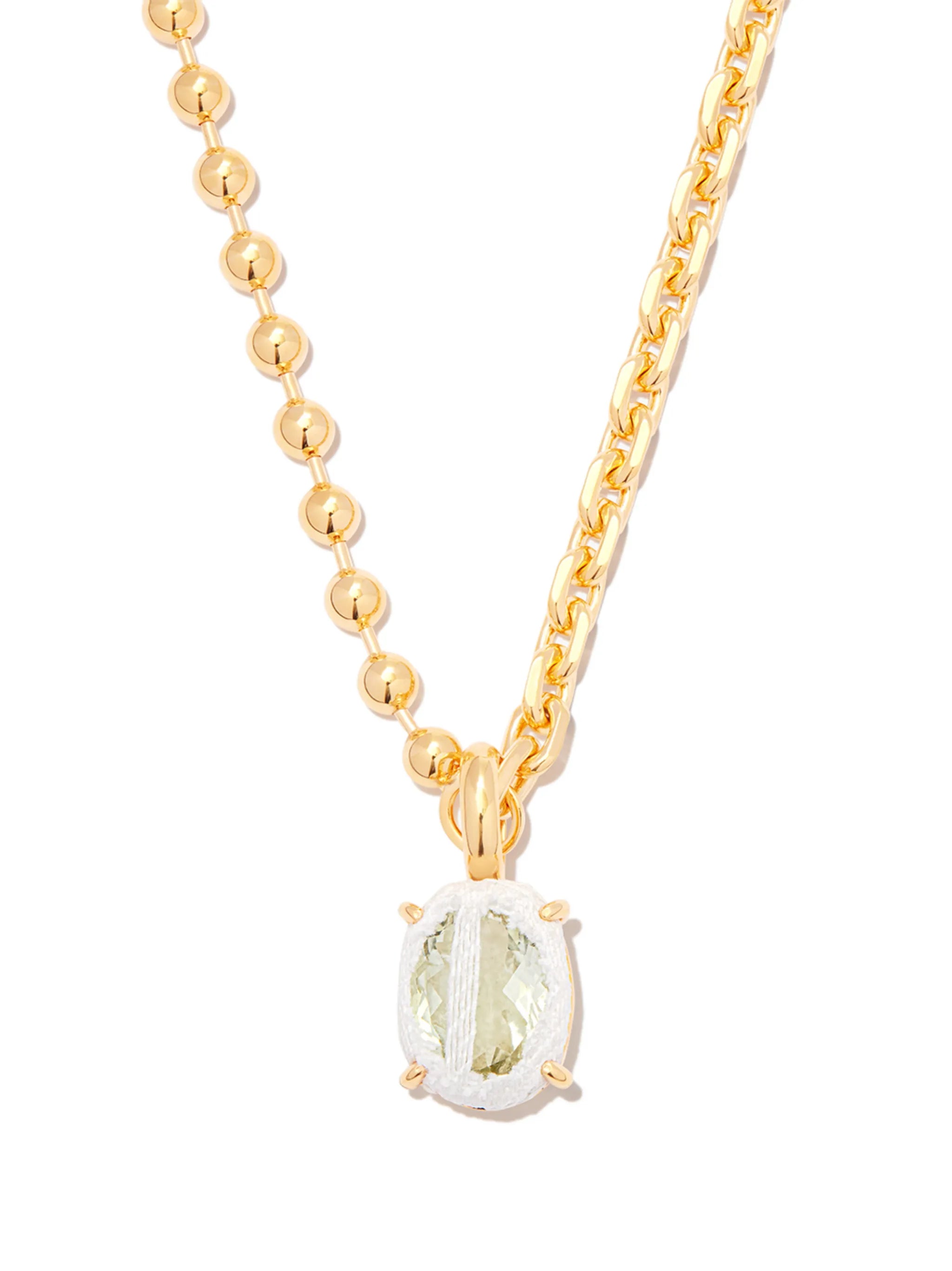crystal-embellished charm necklace