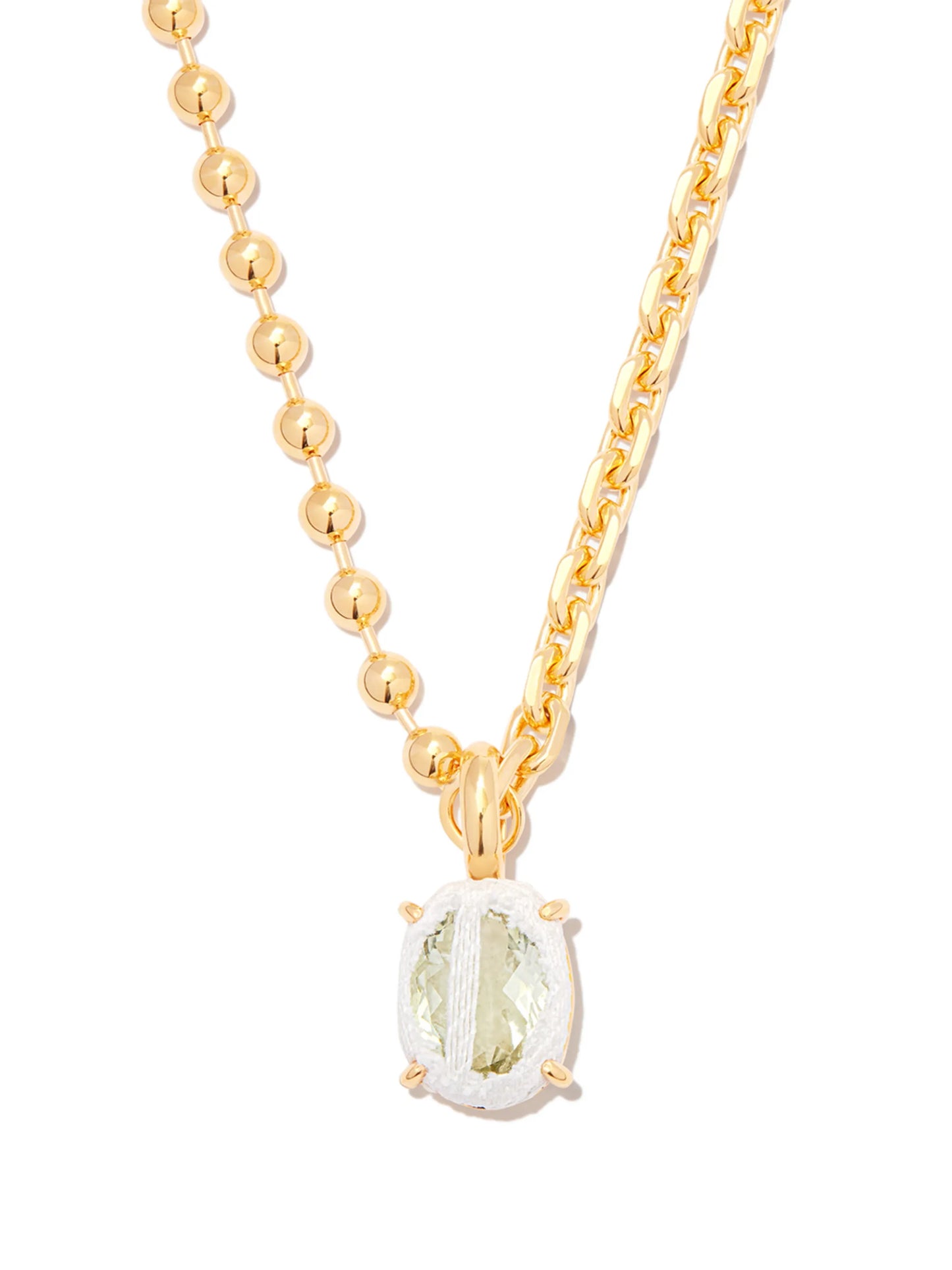 crystal-embellished charm necklace
