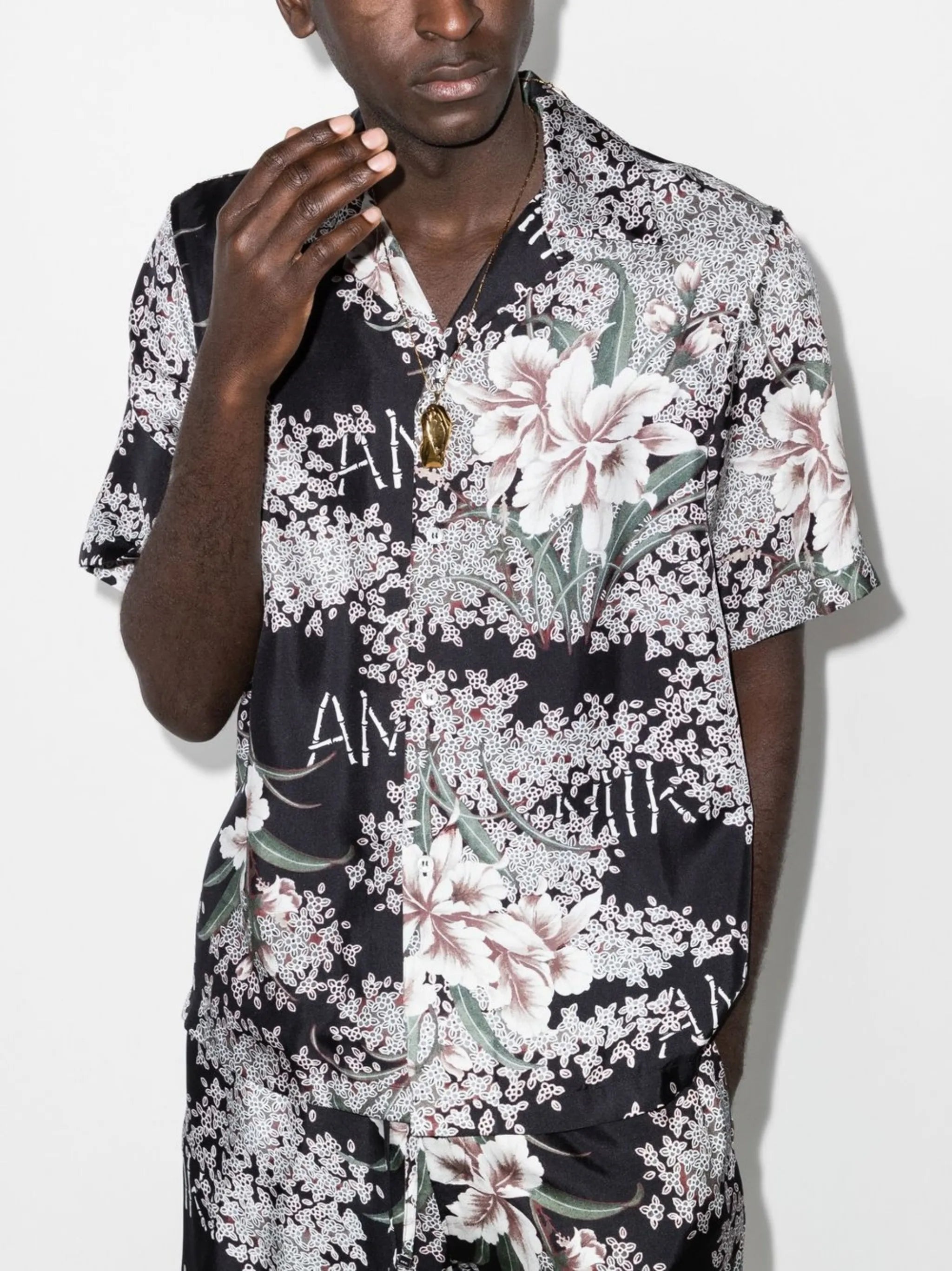 Hibiscus Tiki bowling shirt