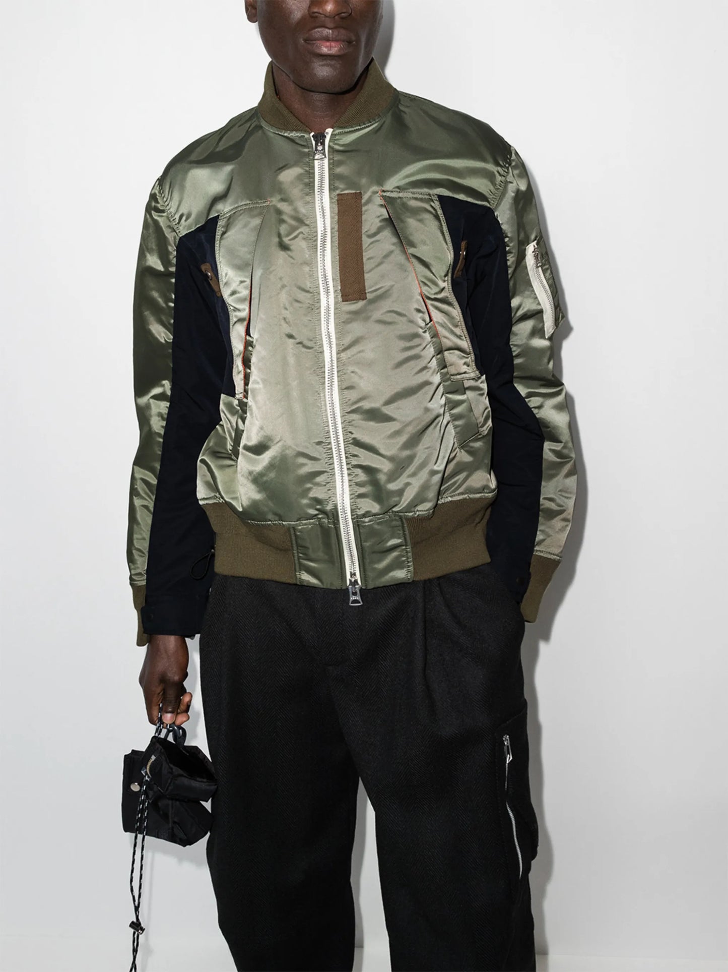 panelled bomber jacket
