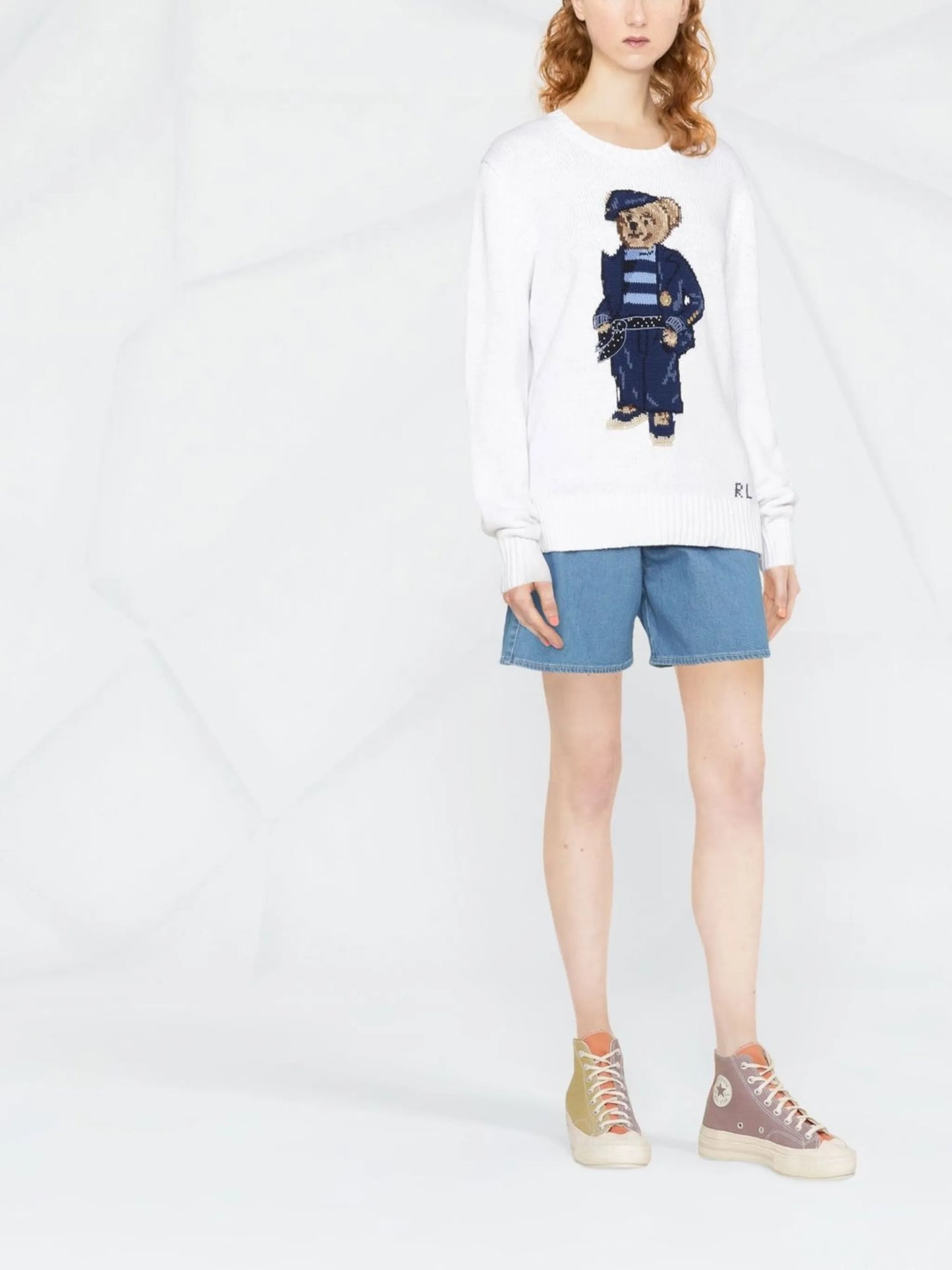 Polo Bear intarsia-knit jumper