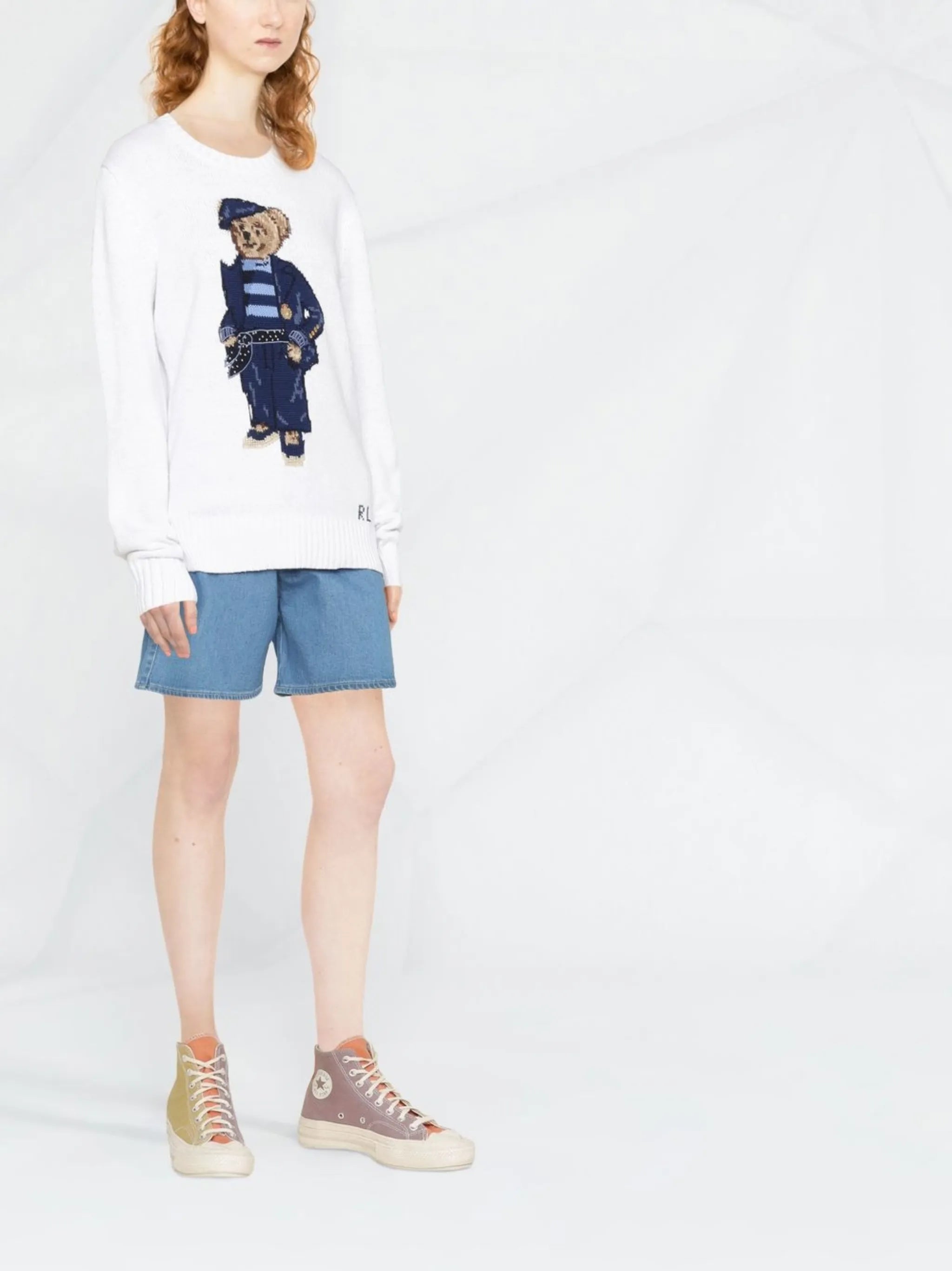 Polo Bear intarsia-knit jumper
