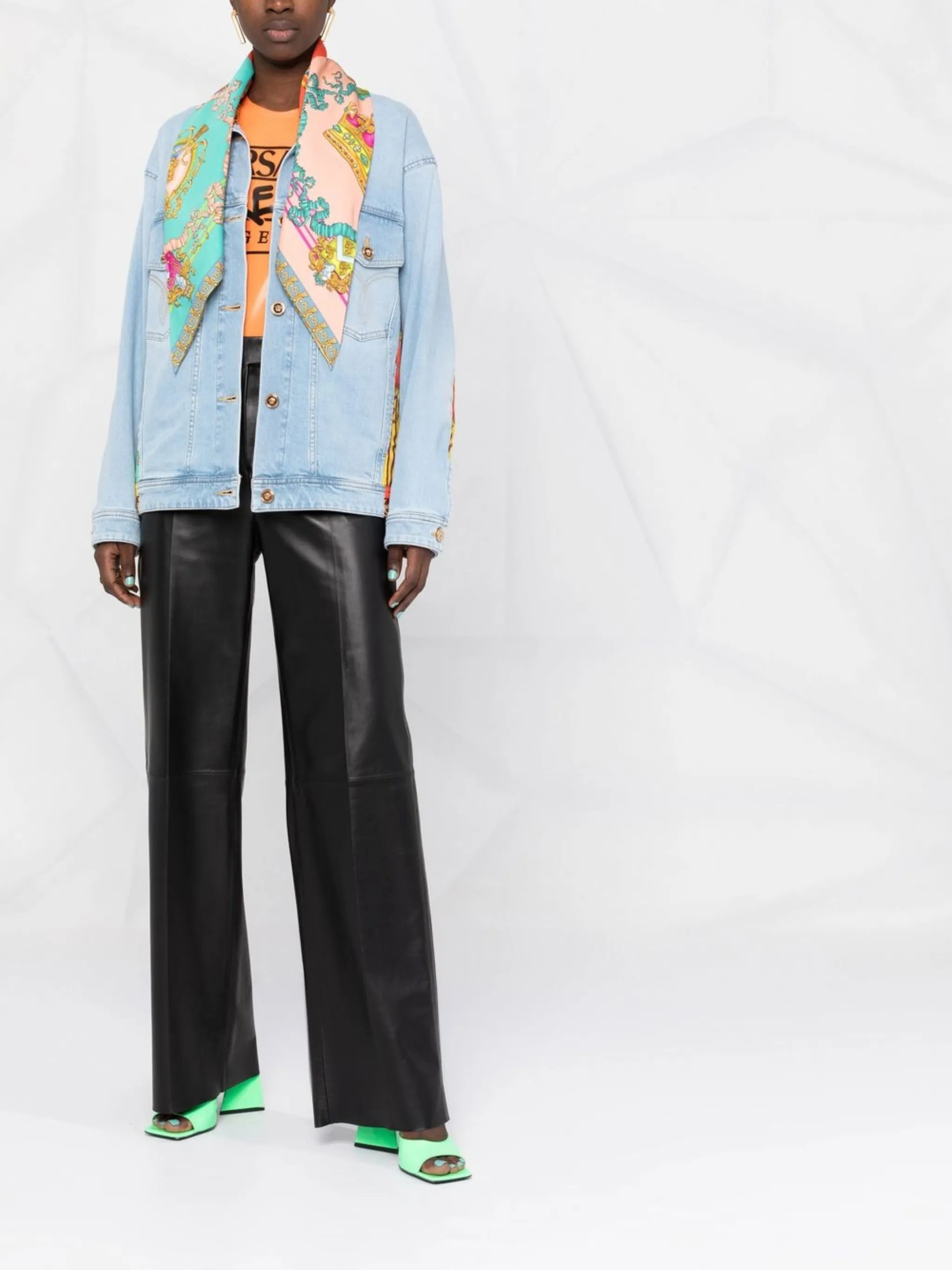 Royal Rebellion scarf denim jacket