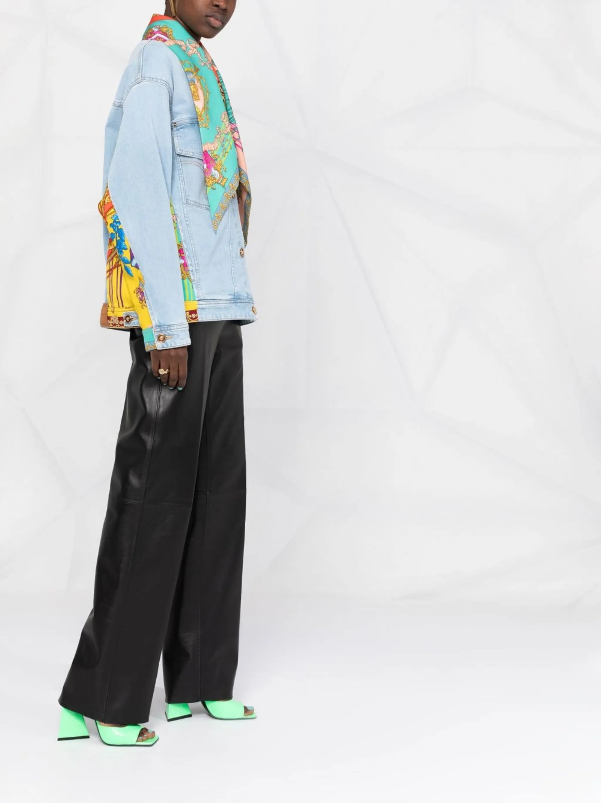 Royal Rebellion scarf denim jacket
