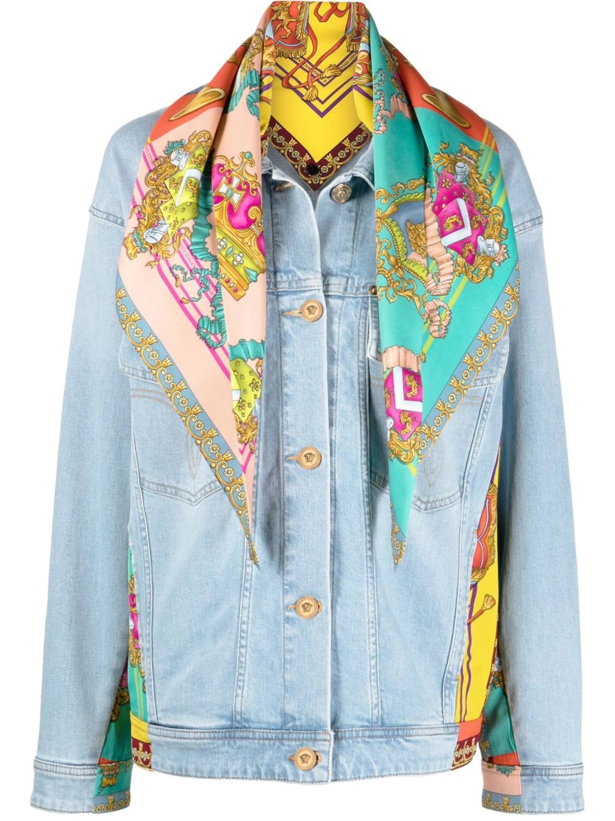 Royal Rebellion scarf denim jacket