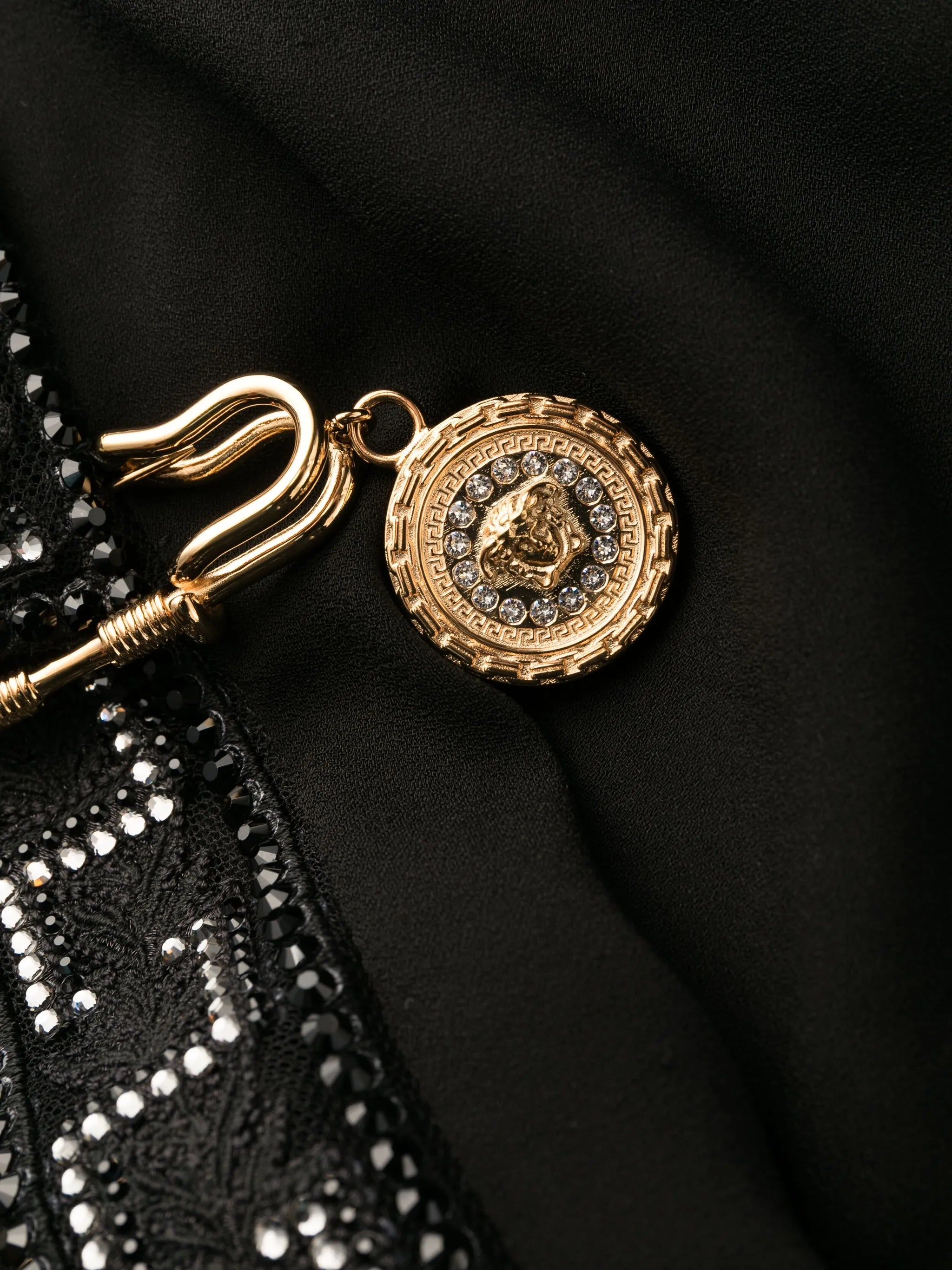 Safety-Pin Greca trim dress