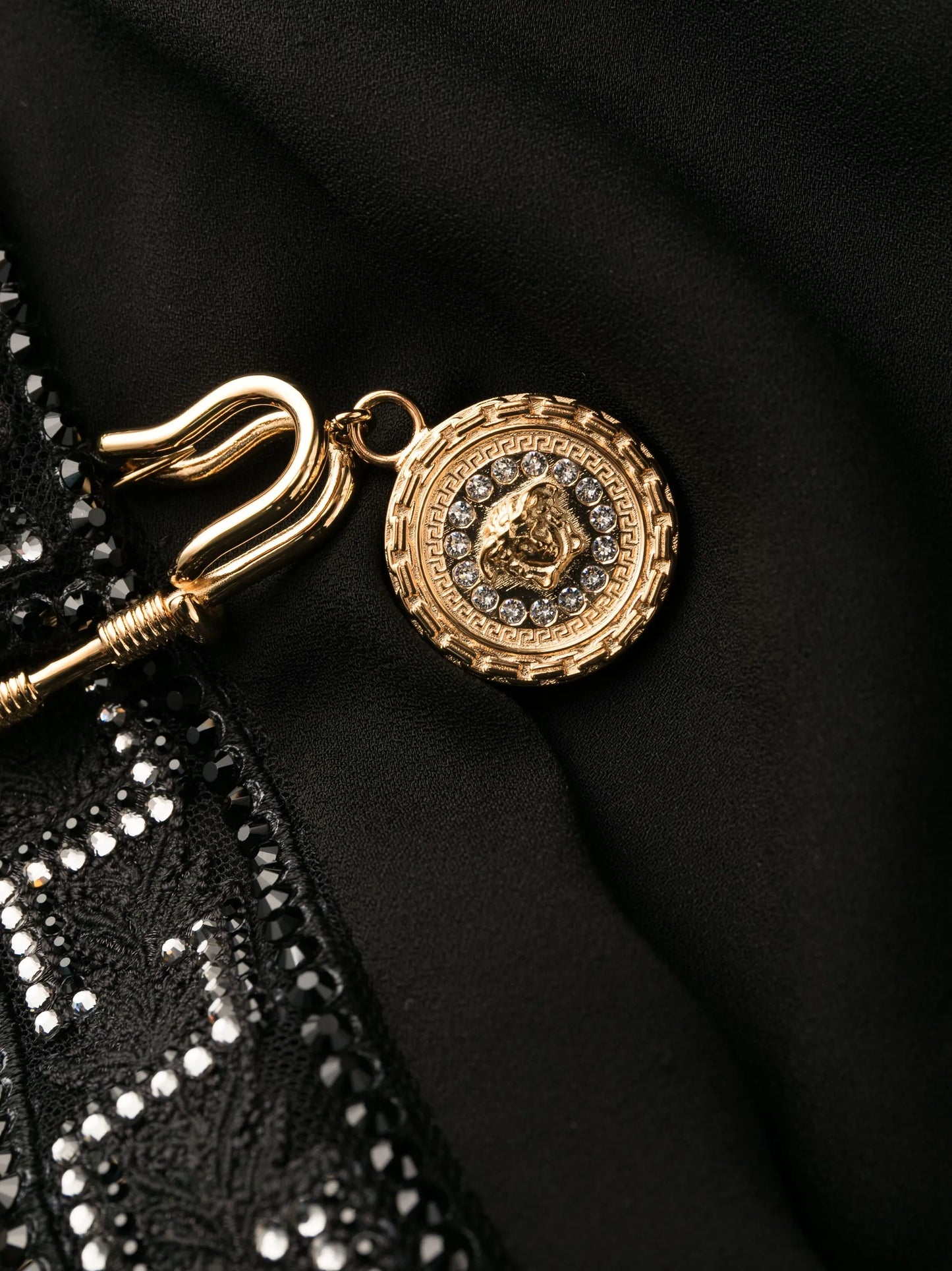Safety-Pin Greca trim dress