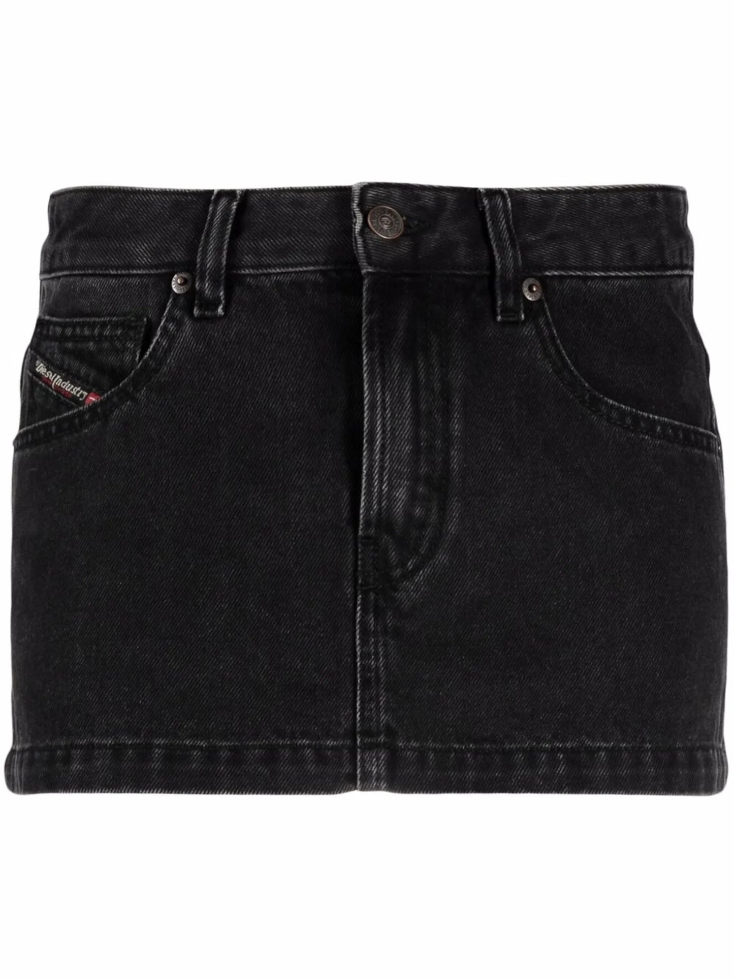 mid-rise denim miniskirt