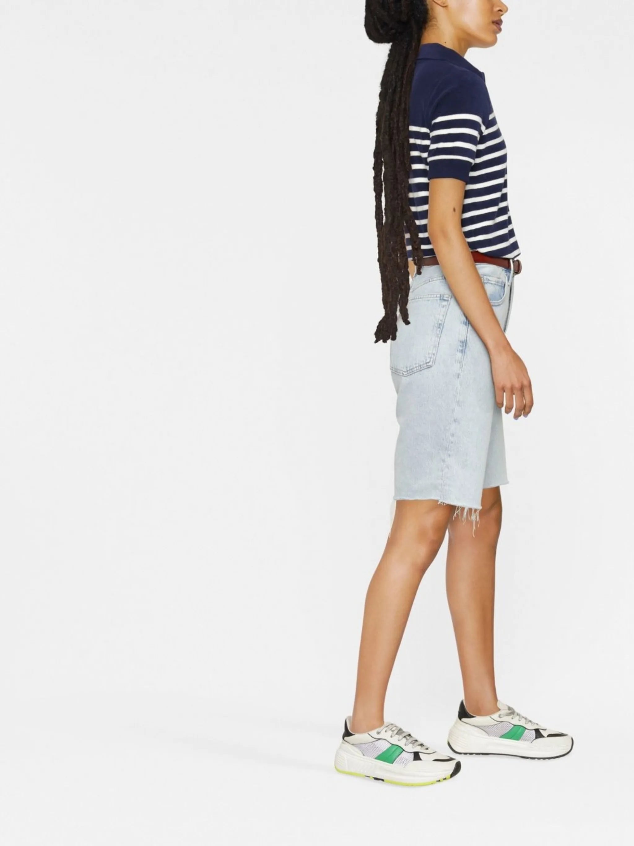 striped knitted polo shirt
